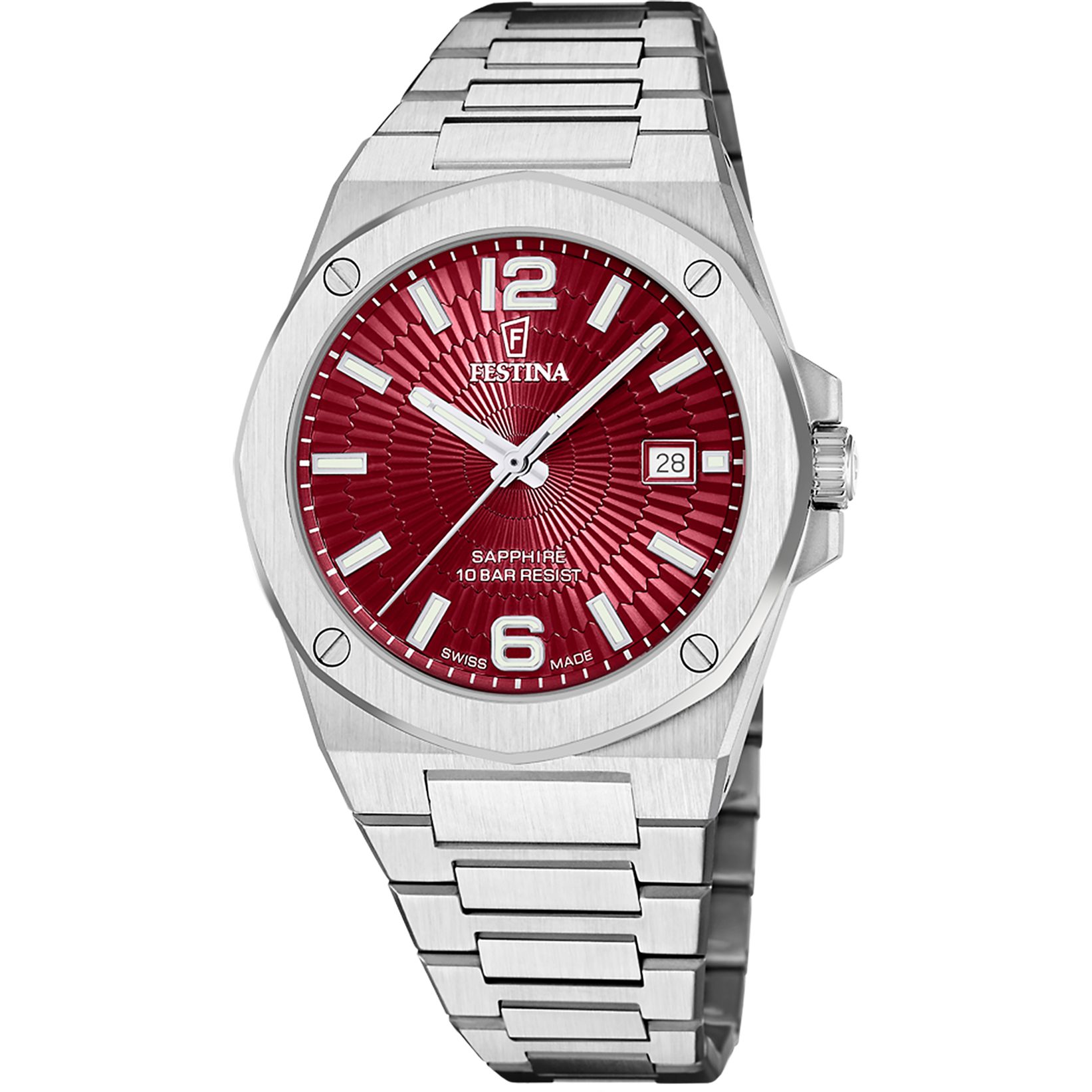 Festina Quarzuhr Vallee F22000_5, Armbanduhr, Herrenuhr, Swiss Made, Edelstahlarmband, analog, Tag