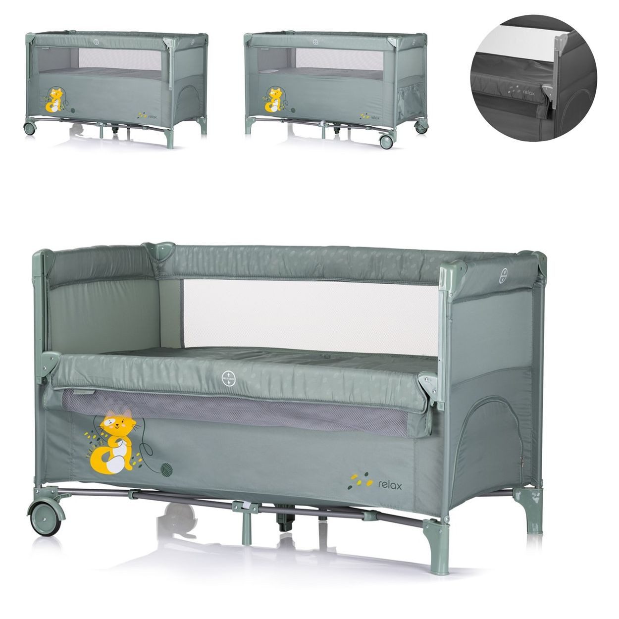 Chipolino Baby-Reisebett Reisebett Relax 2 Ebenen, Vorderseite absenkbar, S günstig online kaufen