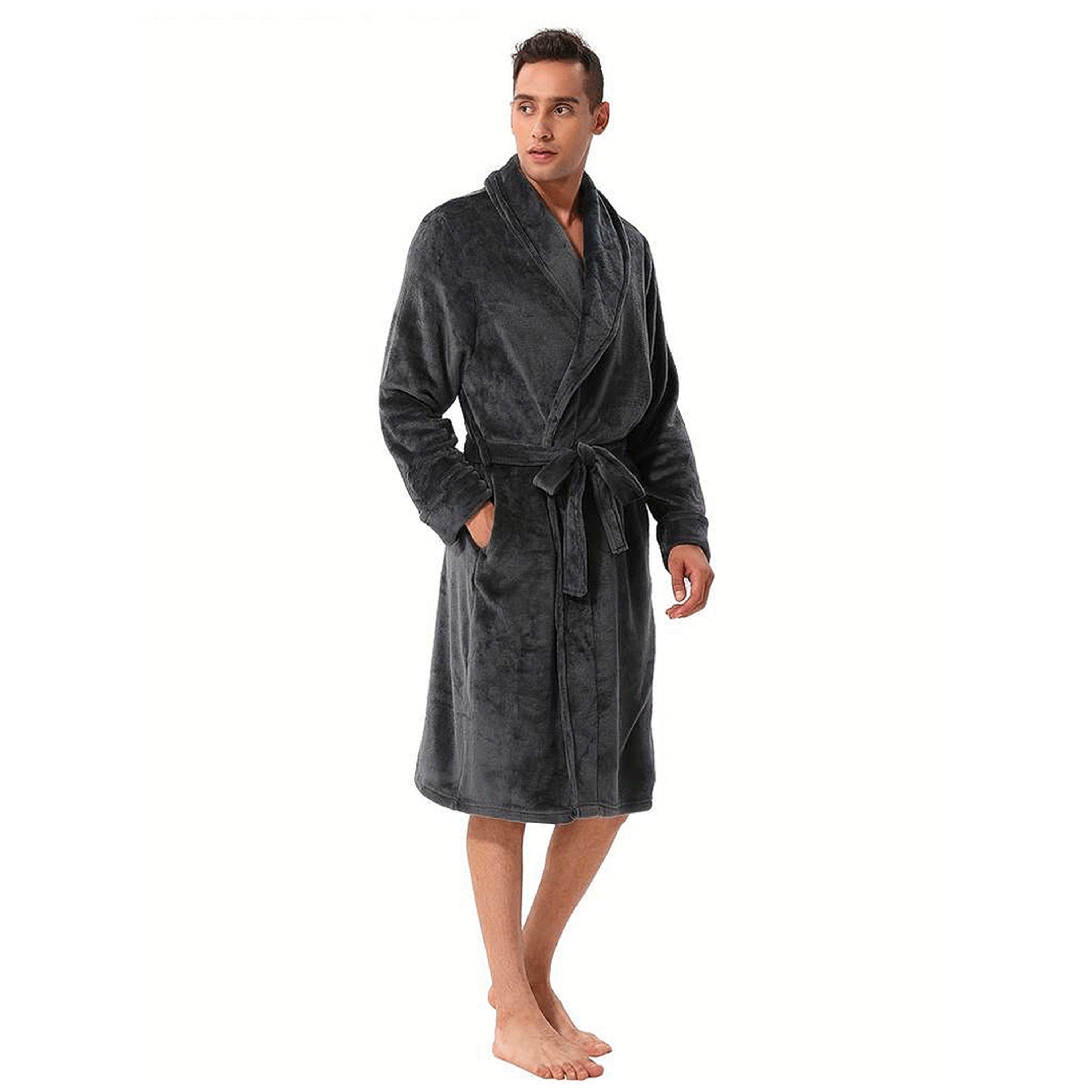 TEXEMP Unisex-Bademantel Bademantel Morgenmantel Fleece Herren günstig online kaufen