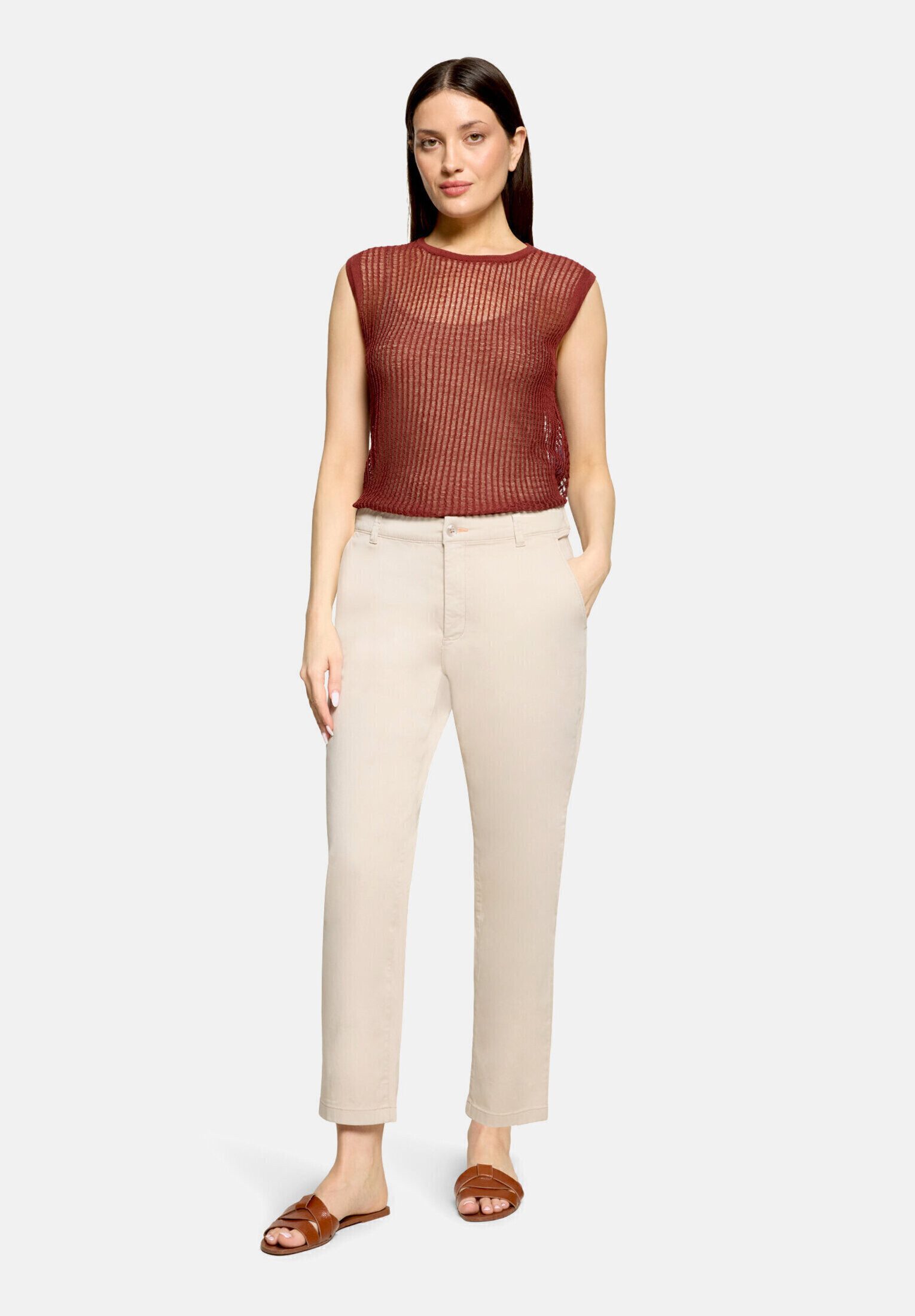 Cartoon Stricktop Damen mit Rundhalsausschnitt