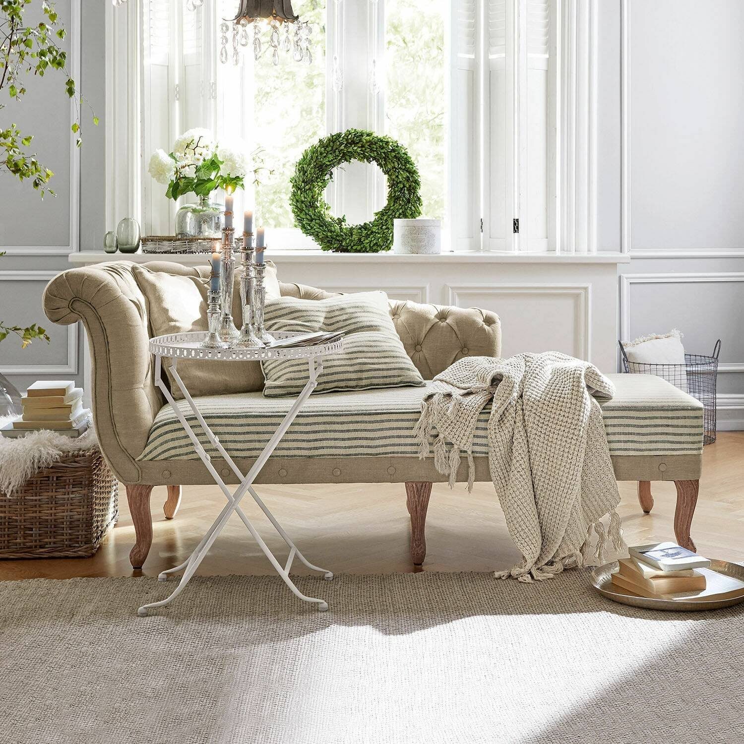 Mirabeau Sofa Chaiselongue Viviani beige/grau