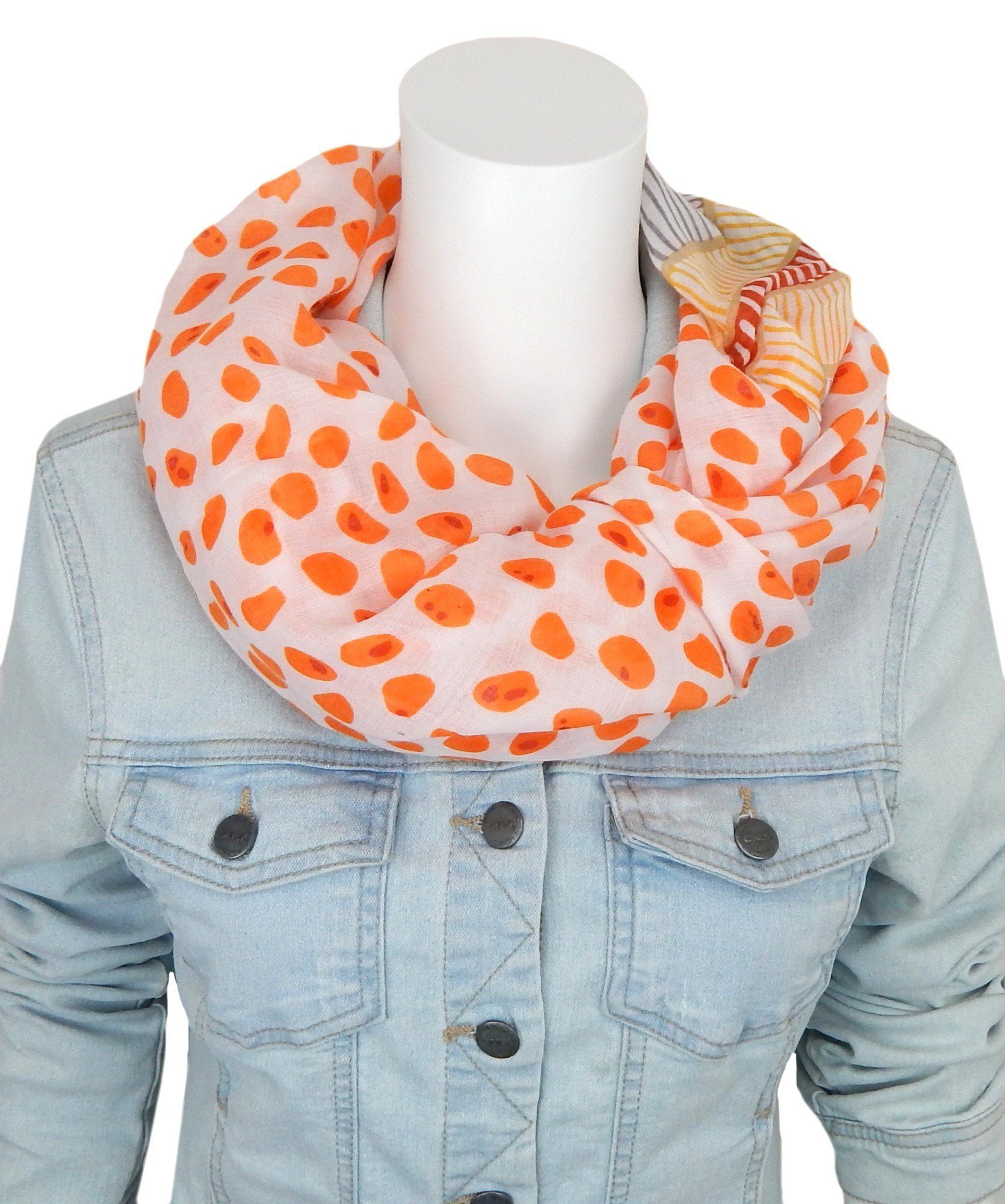 Ella Jonte Loop, breiter weicher Loop mit Punkte und Streifen Baumwolle Vis günstig online kaufen