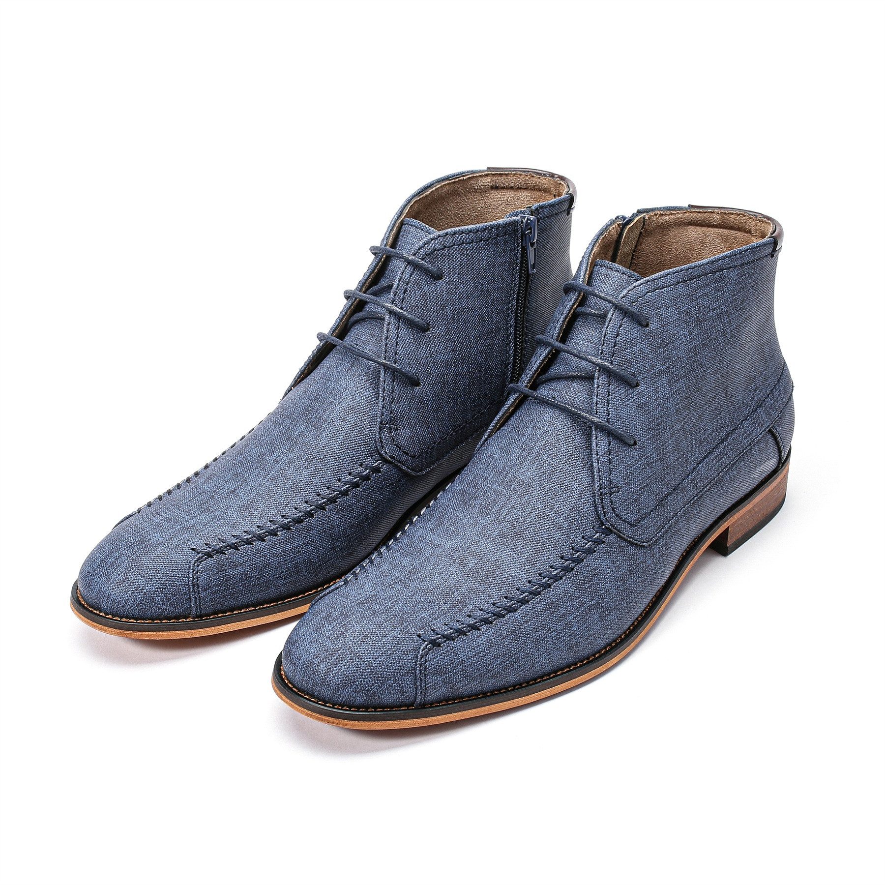 Allthemen Schnürstiefel Herren Business Schnürstiefel mit Mittlerer Schaft Niedriger Absatz