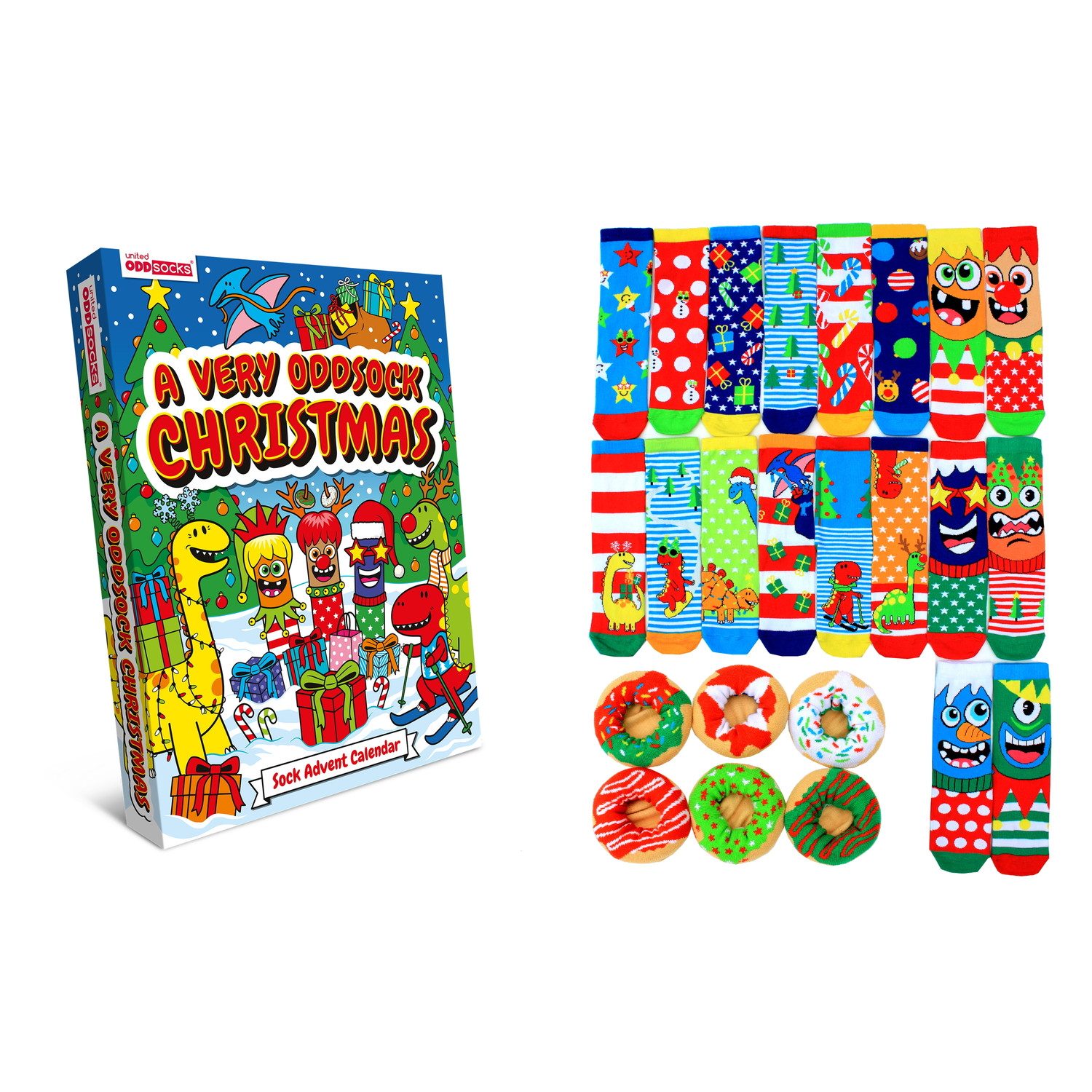 United Oddsocks Freizeitsocken Oddsocks Adventskalender 24 Socken in 30,5-38,5