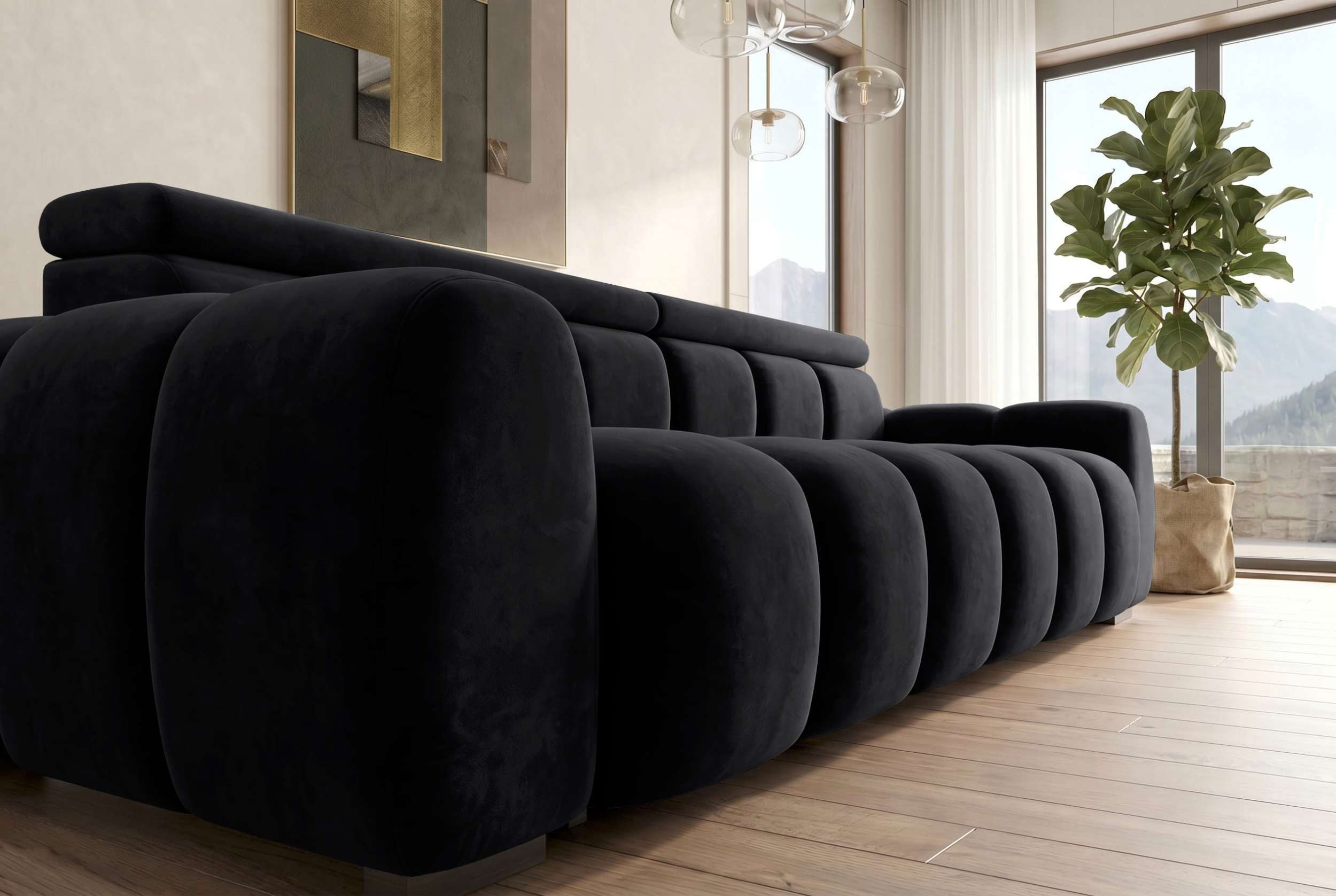 Sofa Dreams Big-Sofa Bigsofa Santorin in Stoff, Sofa, Big-Sofa, Kopfteilverstellungen