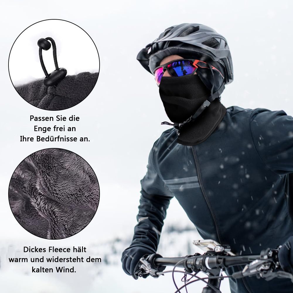 nsihing Multifunktionstuch Winter Halswärmer Für Herren Damen, Winter Loop Schal Weichem Fleece Halswärmer Winddicht Ski – Bild 4 von 5