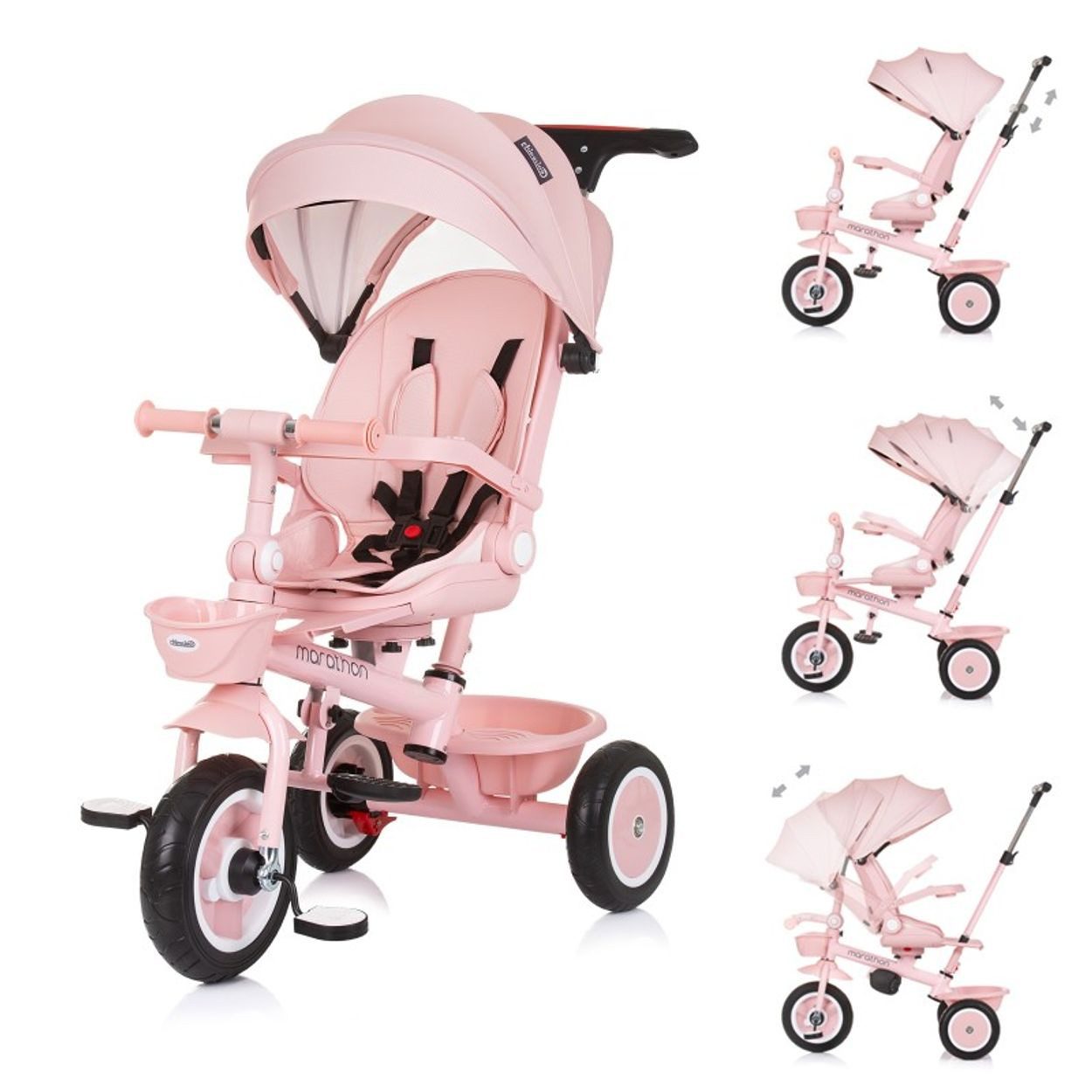 Chipolino Dreirad Tricycle Marathon 2 in 1, Dreirad, Sitz umkehrbar, Gummir günstig online kaufen