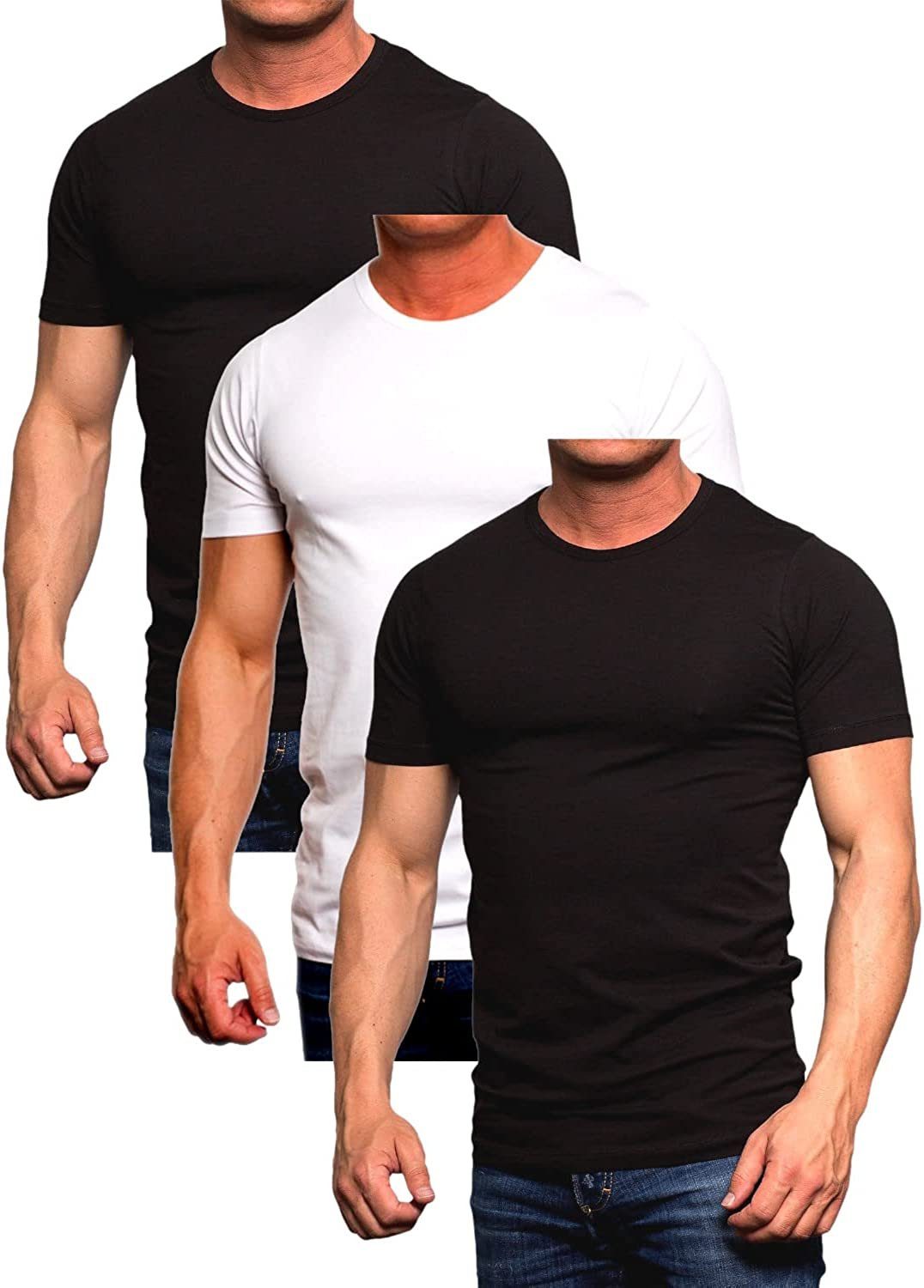 Rundhalsausschnitt 1 (3er-Pack) 3er Jones T-Shirt mit Jack Mix Basic &