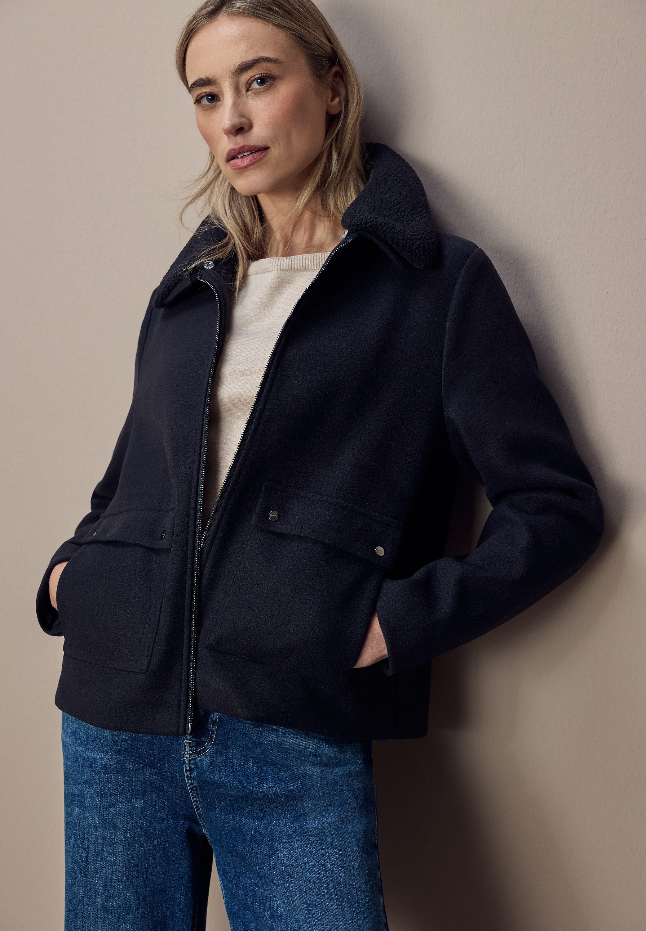 STREET ONE Kurzjacke Abnehmbarer Kragenbesatz günstig online kaufen