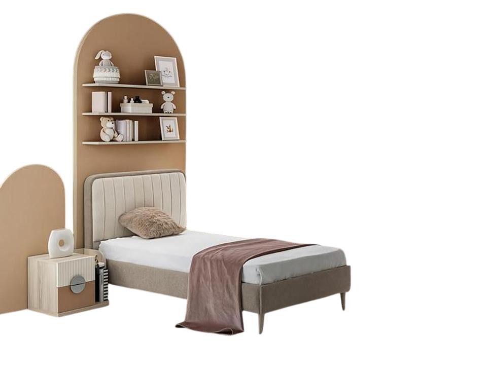 JVmoebel Jugendzimmer-Set Elegantes Kinderzimmermöbelset in sanften Farben aus robustem Material, (Bett, Nachttisch, Kleiderschrank), Made in Europe