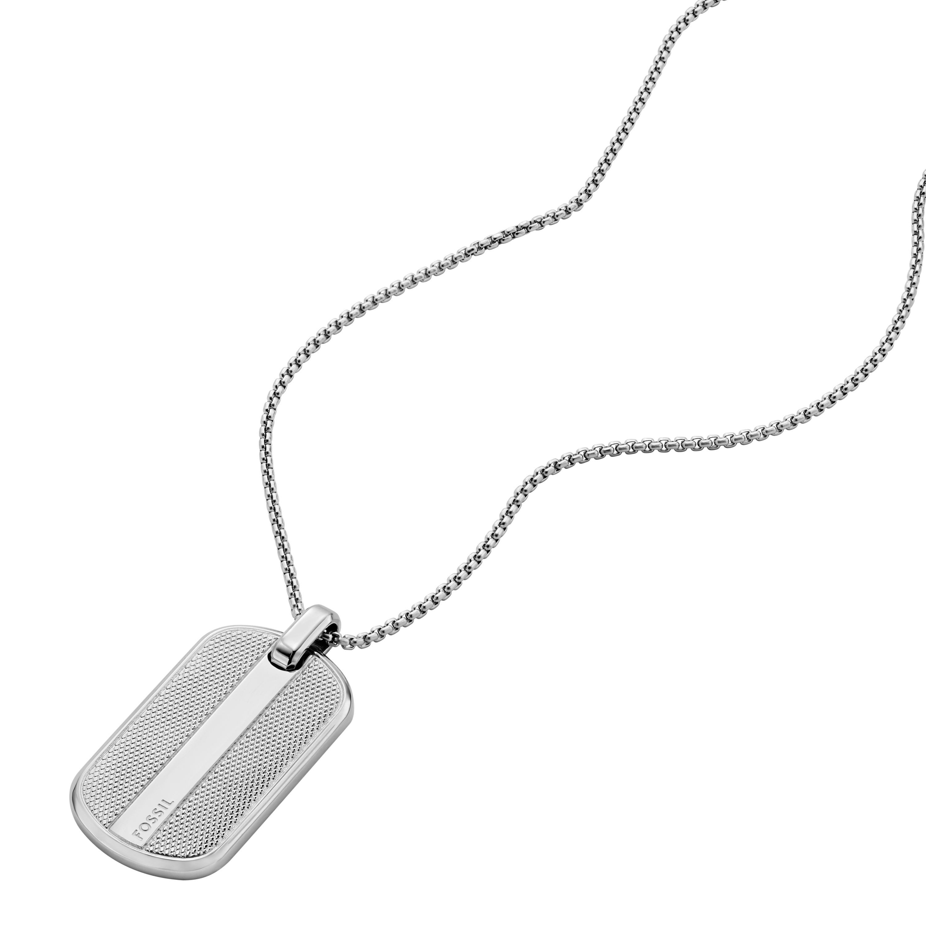 Fossil Kette mit Anhänger Schmuck Geschenk Edelstahl KNOX