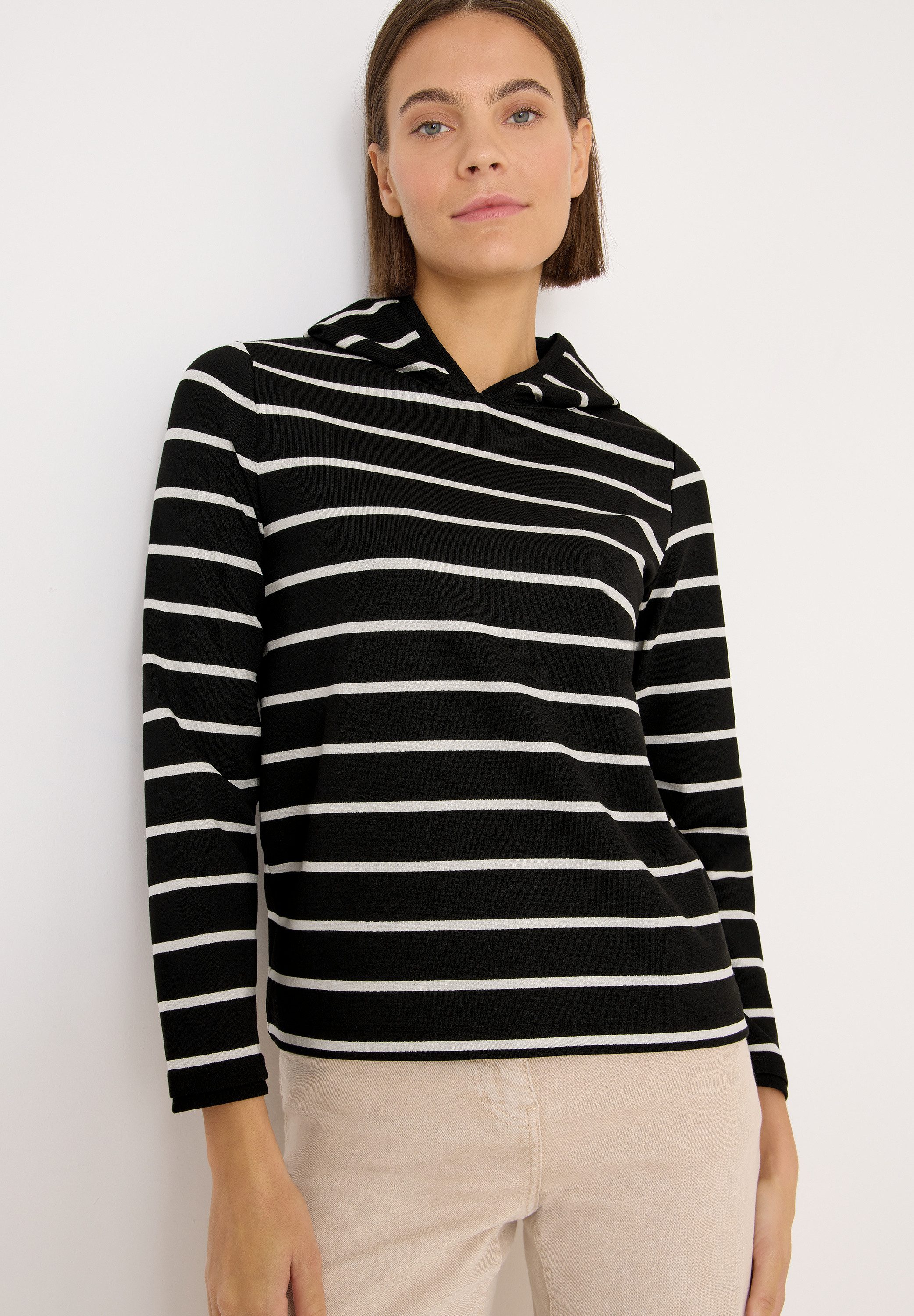 CECIL Hoodie gestreift, mit Kapuze