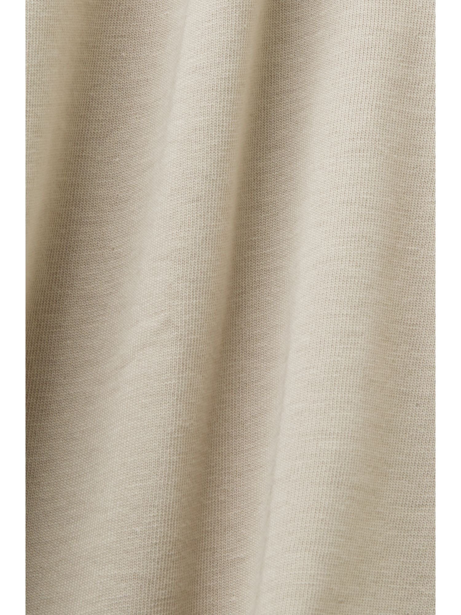 Esprit Print auf BEIGE 100 (1-tlg) % DUSTY Brust, mit T-Shirt T-Shirt der Baumwolle