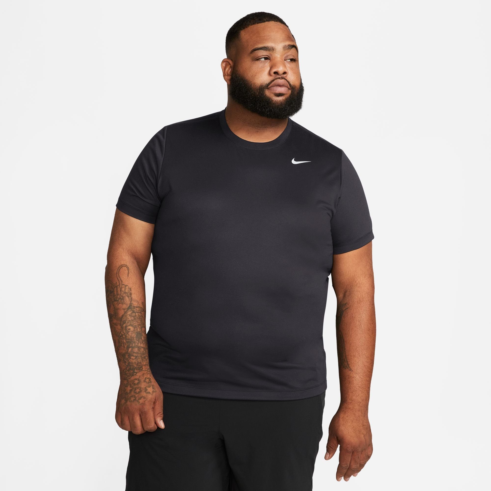 MEN'S Trainingsshirt T-SHIRT FITNESS LEGEND SILVER BLACK/MATTE DRI-FIT Nike