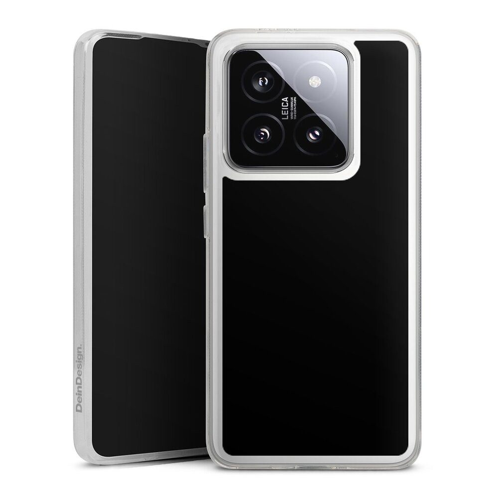DeinDesign Handyhülle einfarbig schwarz Farbe Schwarz, Xiaomi 14T Pro Silikon Hülle Bumper Case Handy Schutzhülle