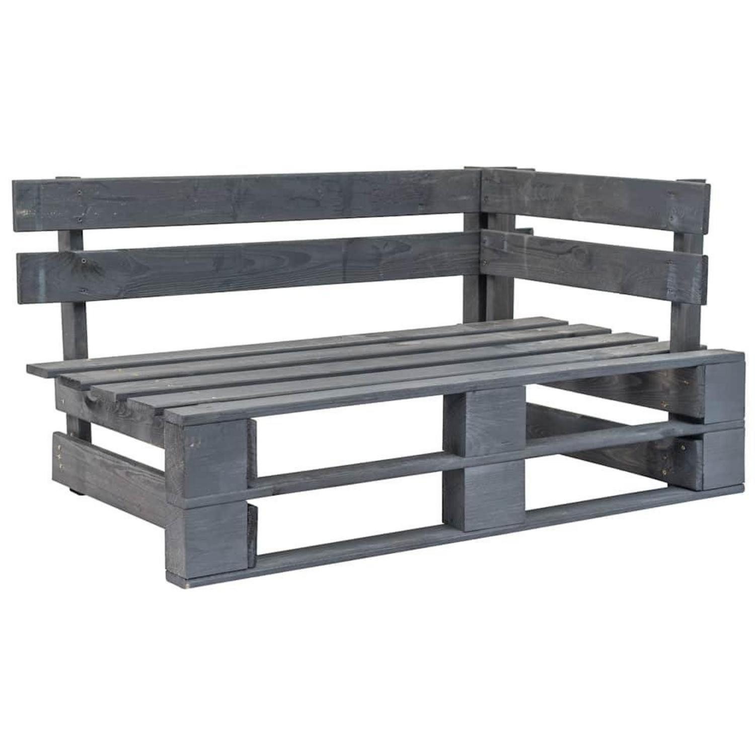 LuxusKollektion Eckbank Gartenbank Eckbank Kiefer Grau (1-St)
