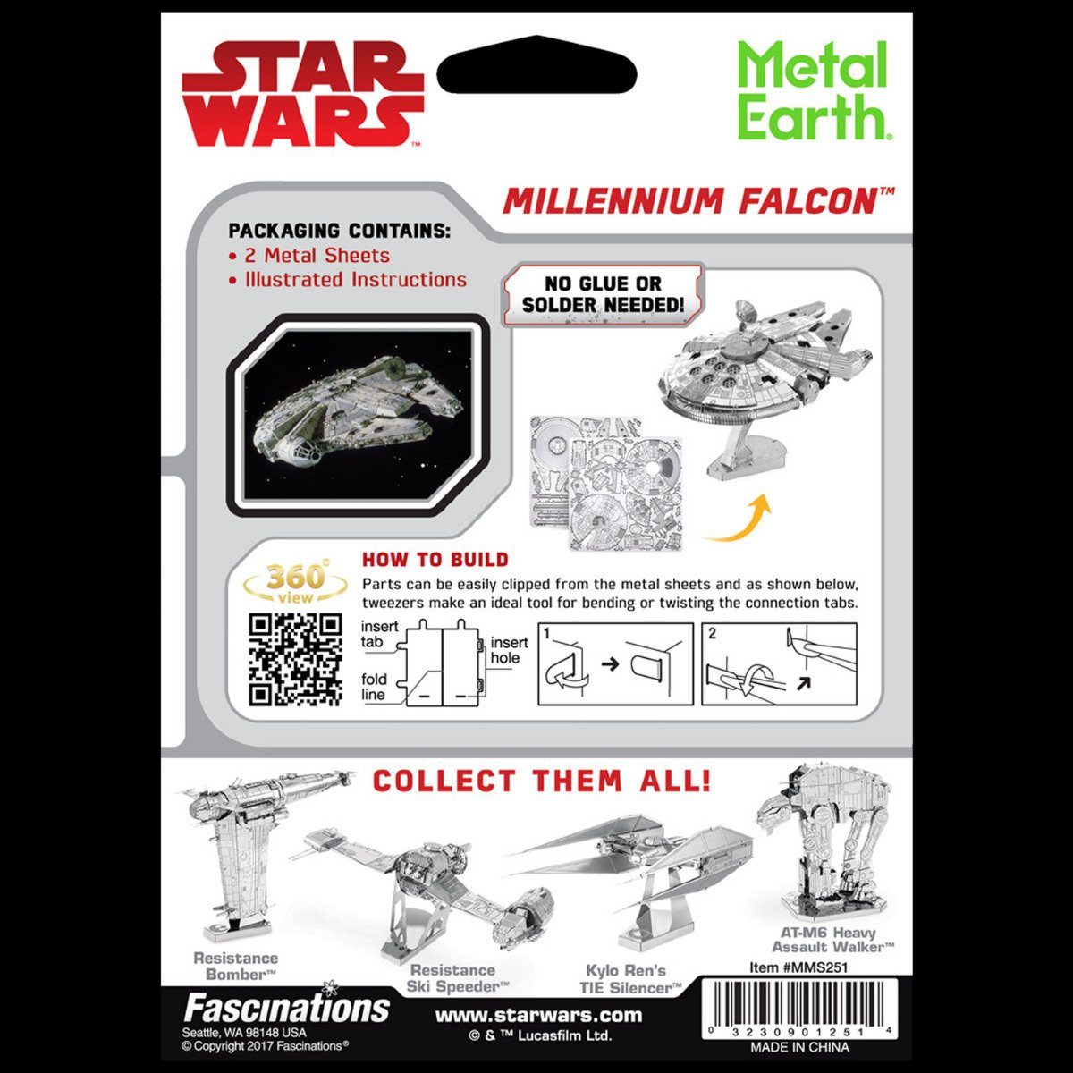 Metal Earth® Modellbausatz Star Wars Millenium Falcon, (Metallbausatz), erstaunliche Treue zum Detail