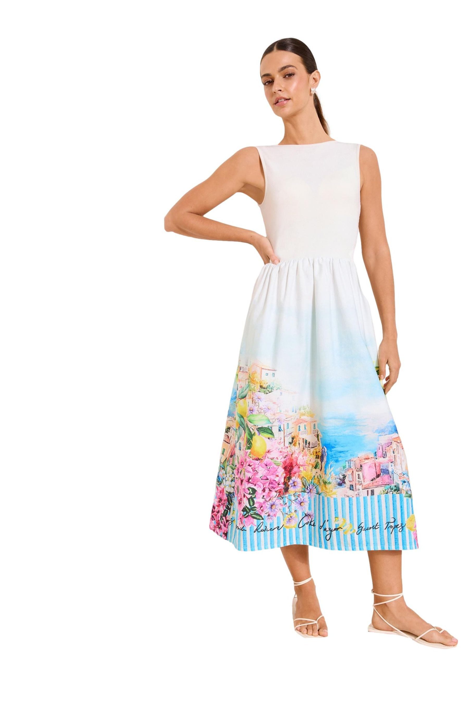 LIPSY Midikleid Lipsy Hybrid-Midikleid aus Jersey mit Print (1-tlg)