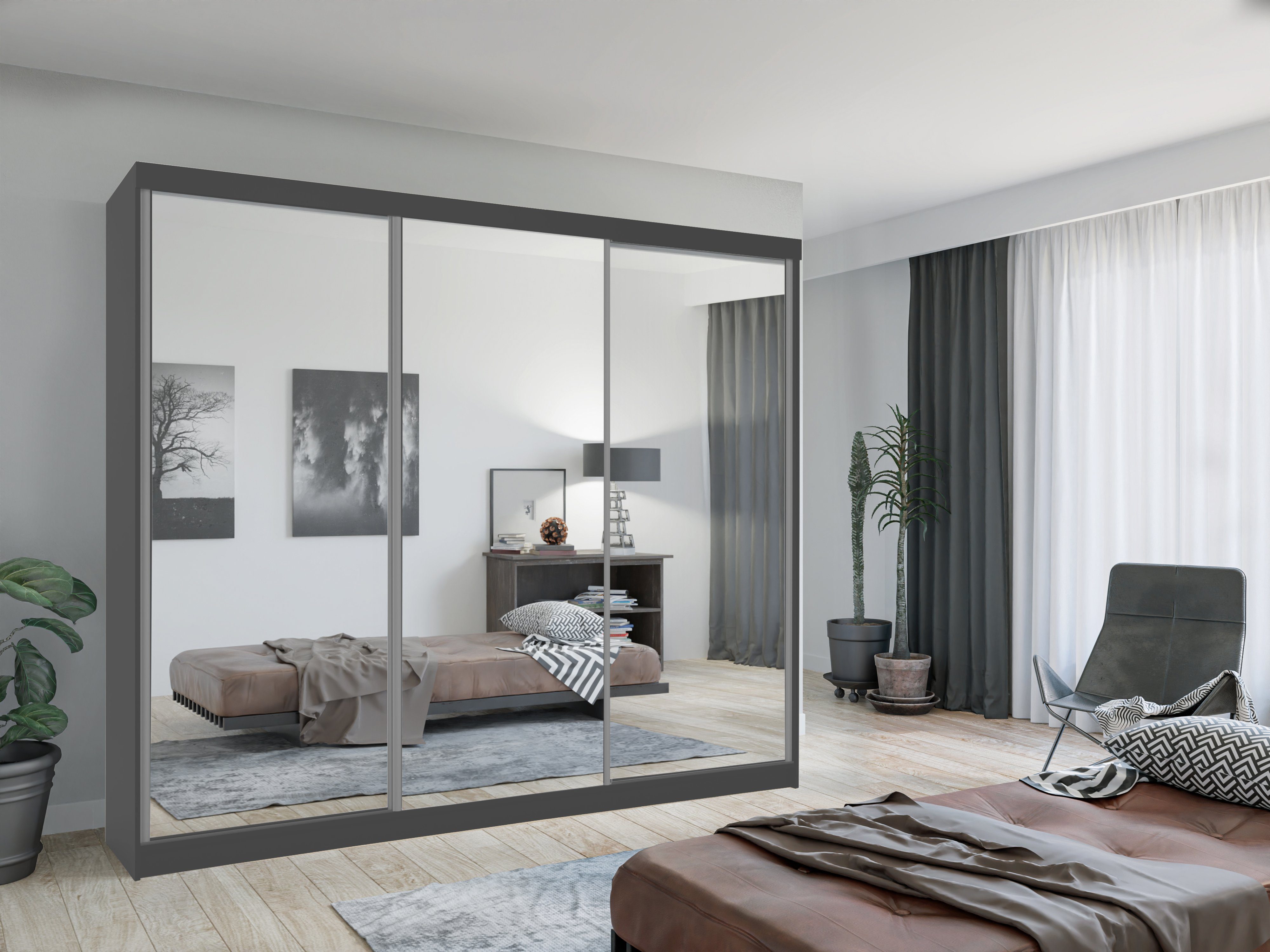MOEBLO Kleiderschrank LUXI (Schwebetürenschrank 2,3-türig Schrank günstig online kaufen