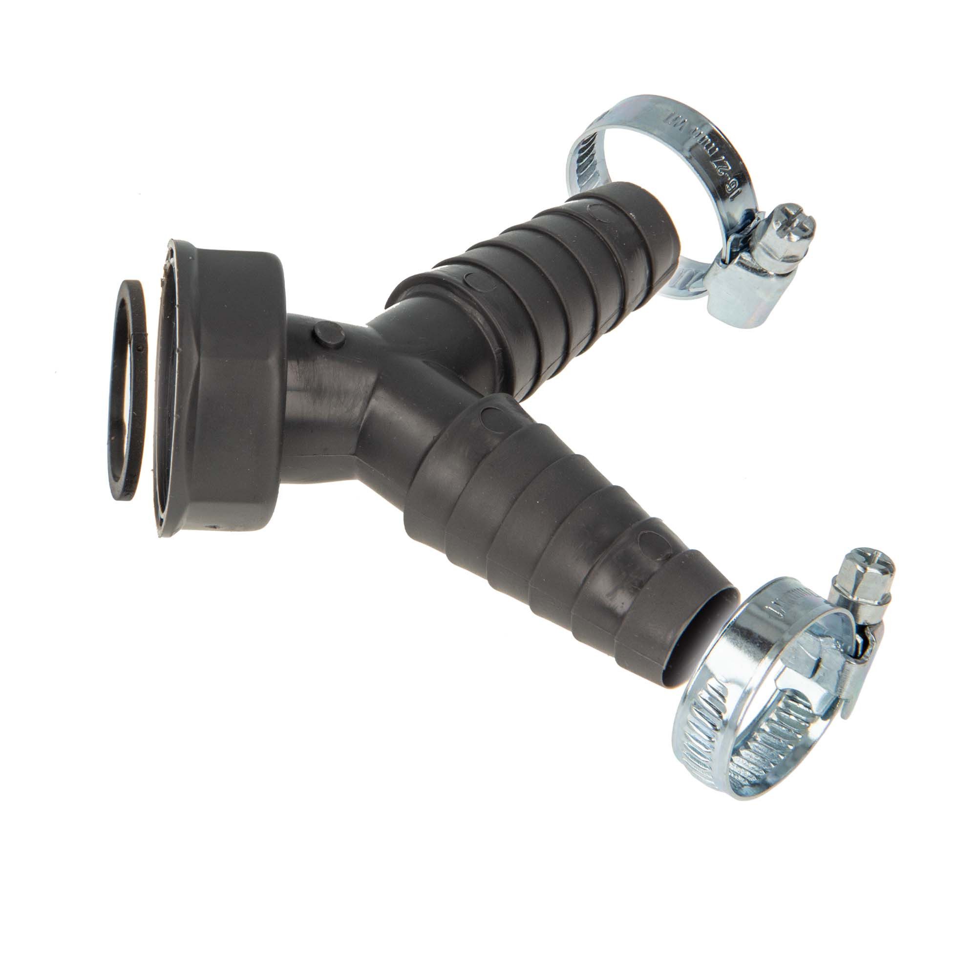 tecuro Siphon Doppel Geräteanschlusstülle 1 Zoll ÜWM x Tüllen 19-23 mm Spülensiphon