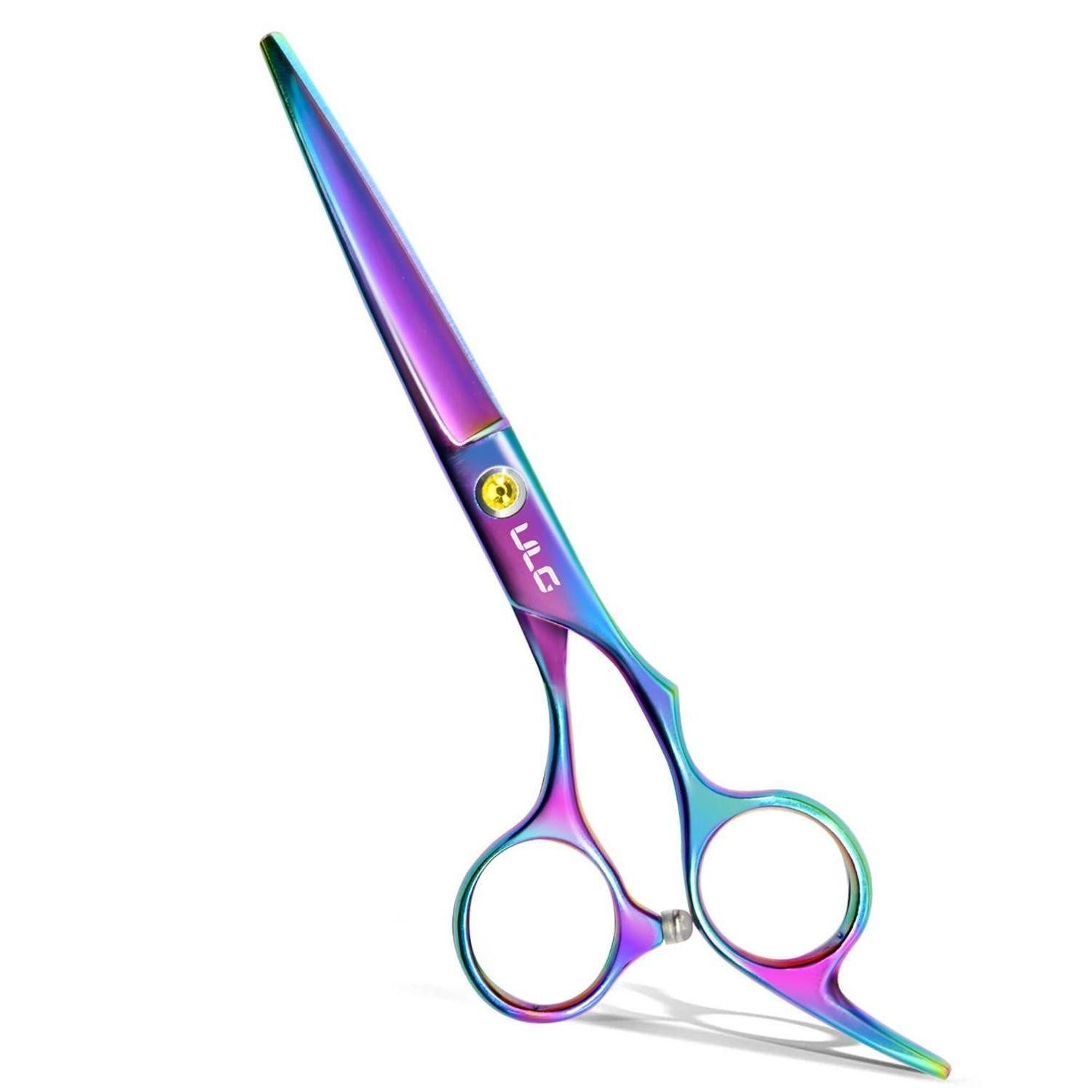 LuxusKollektion Haarschere Haarschere professionell 16,5cm Regenbogen