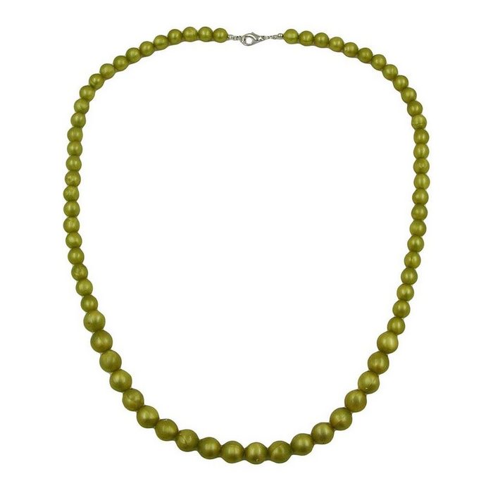 Gallay Perlenkette Kette verlaufend seide-oliv