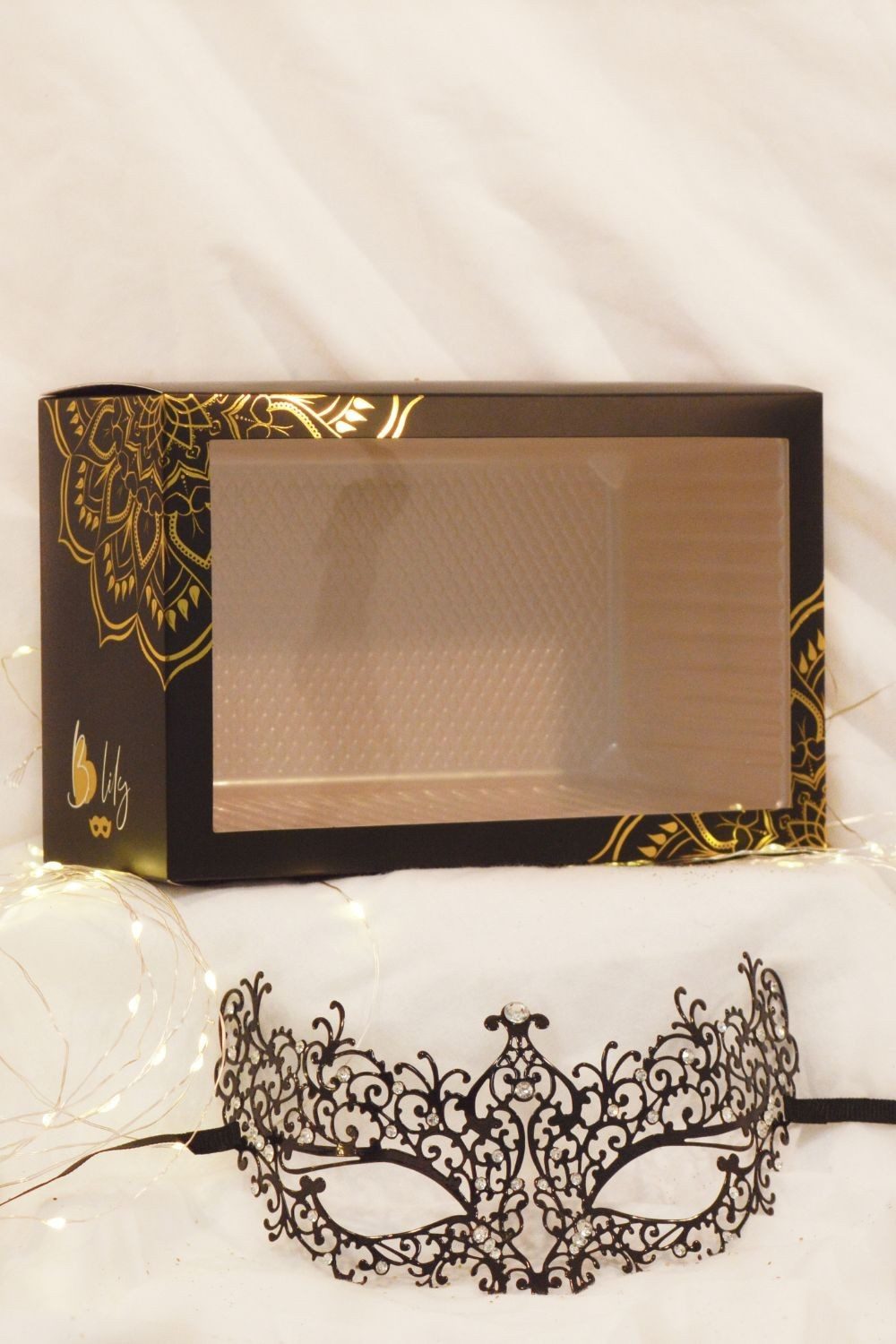 Be Lily Accessoires Verkleidungsmaske, venezianische Maske in schwarz - One Size