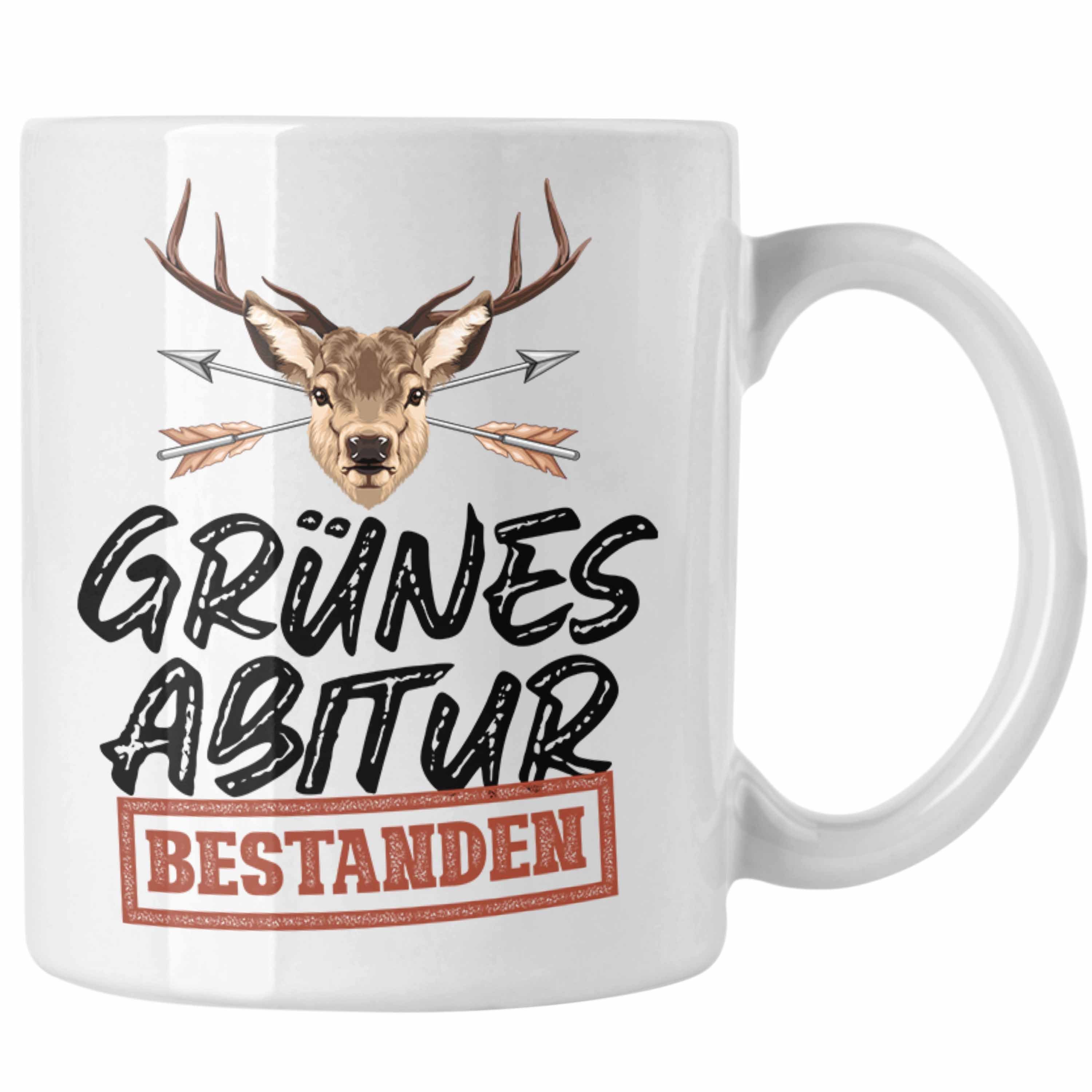 Trendation Tasse Jägerprüfung Bestanden Tasse Geschenk Grünes Abitur Jagen Jagdabitur Weiss