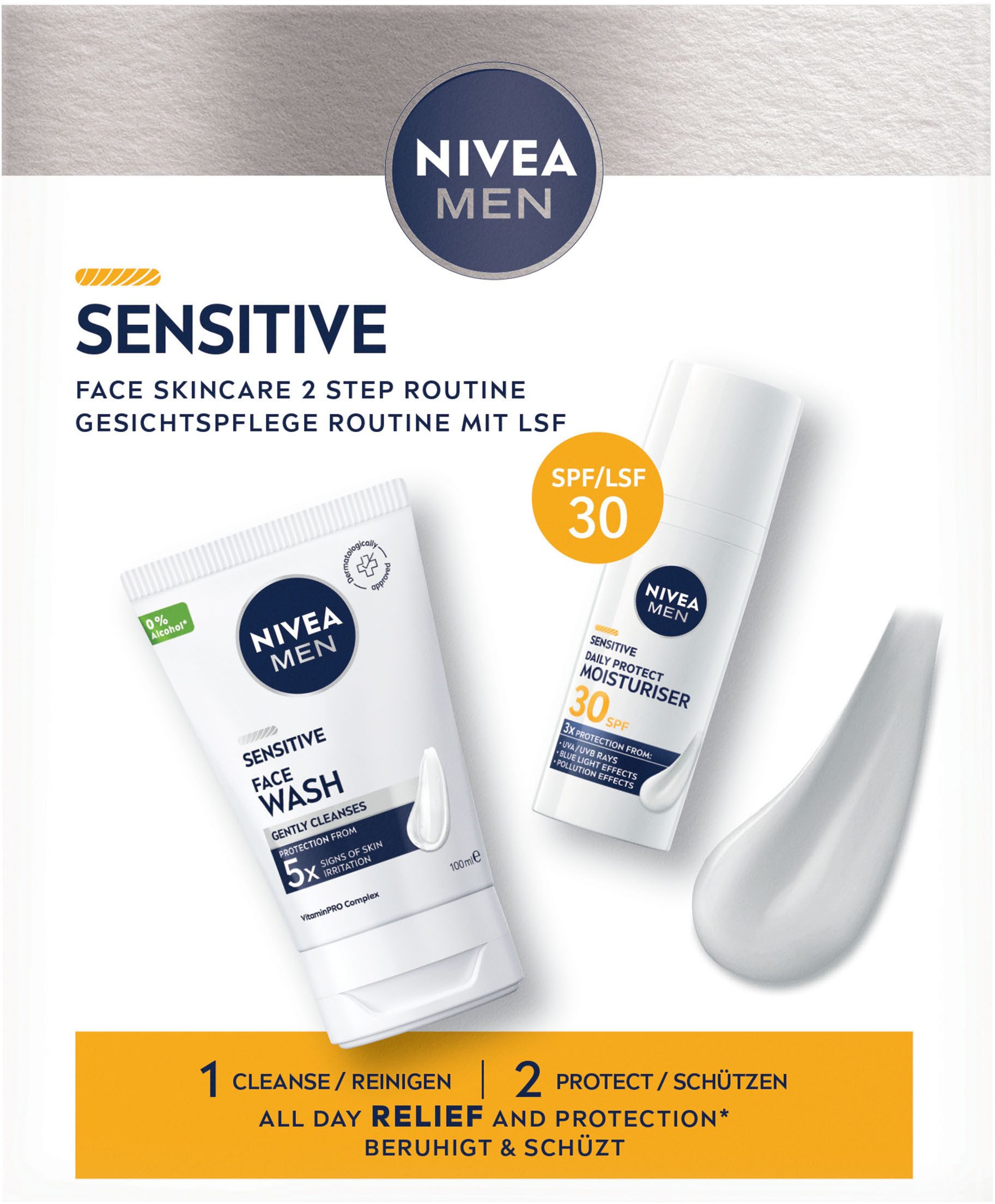 Nivea Men Gesichtspflege-Set NIVEA Men Sensitive Routine Set Set, 2-tlg.