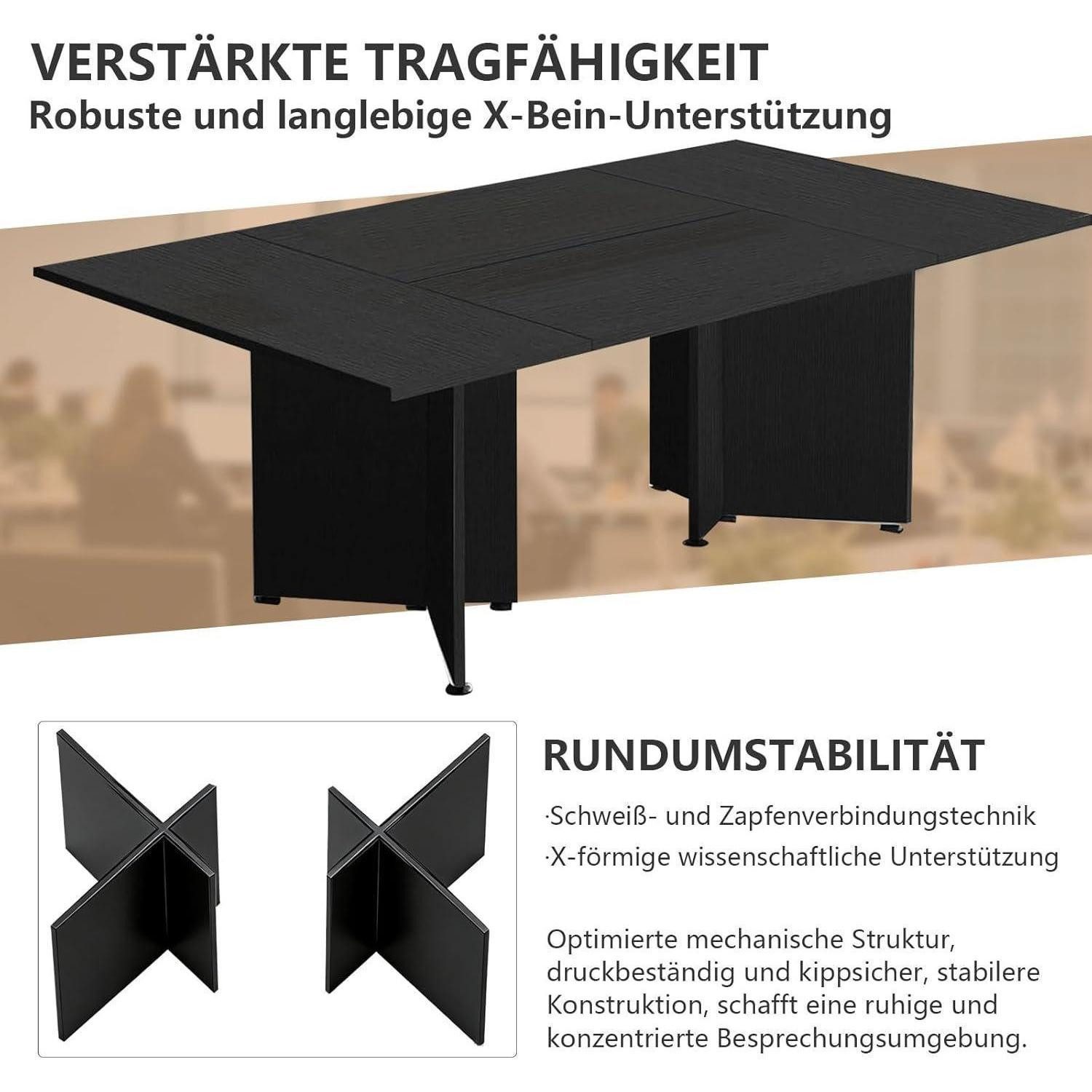 LuxusKollektion Konferenztisch Konferenztisch Erweiterbar 180 cm x 100 cm x 74 cm Weiß
