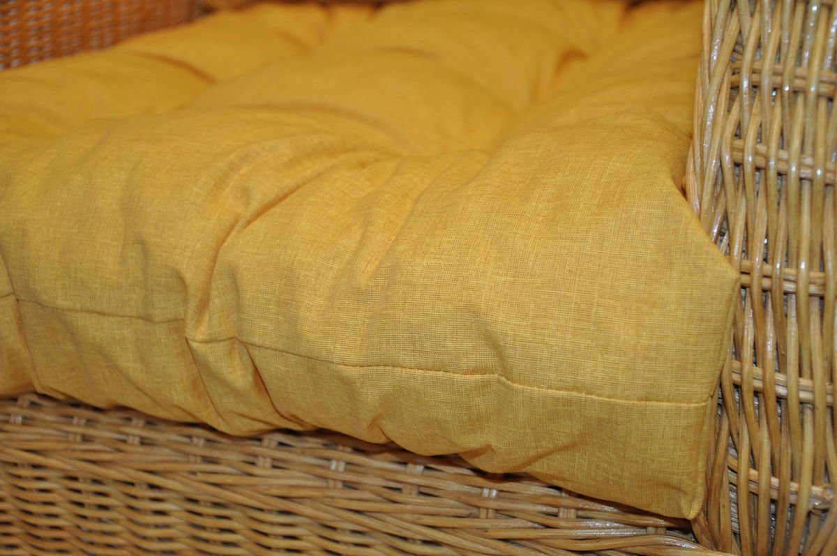 Rattan Rattansessel, gelb Polster Color Ohrensessel Rattani Sesselauflage für Kissen