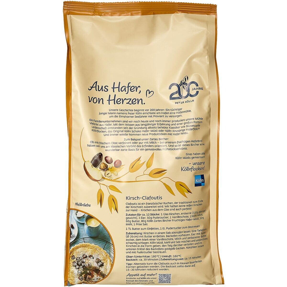 Kölln Cerealien Zartes Bircher, 1700 g, Fruchtiges Hafer-Müsli