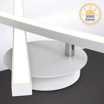 B.K.Licht Deckenleuchte LED Deckenlampe Weiß Modern 12W 3.000K - BKL1488, LED fest integriert, 2-flammig Schwenkbar 1.100lm Wohnzimmer