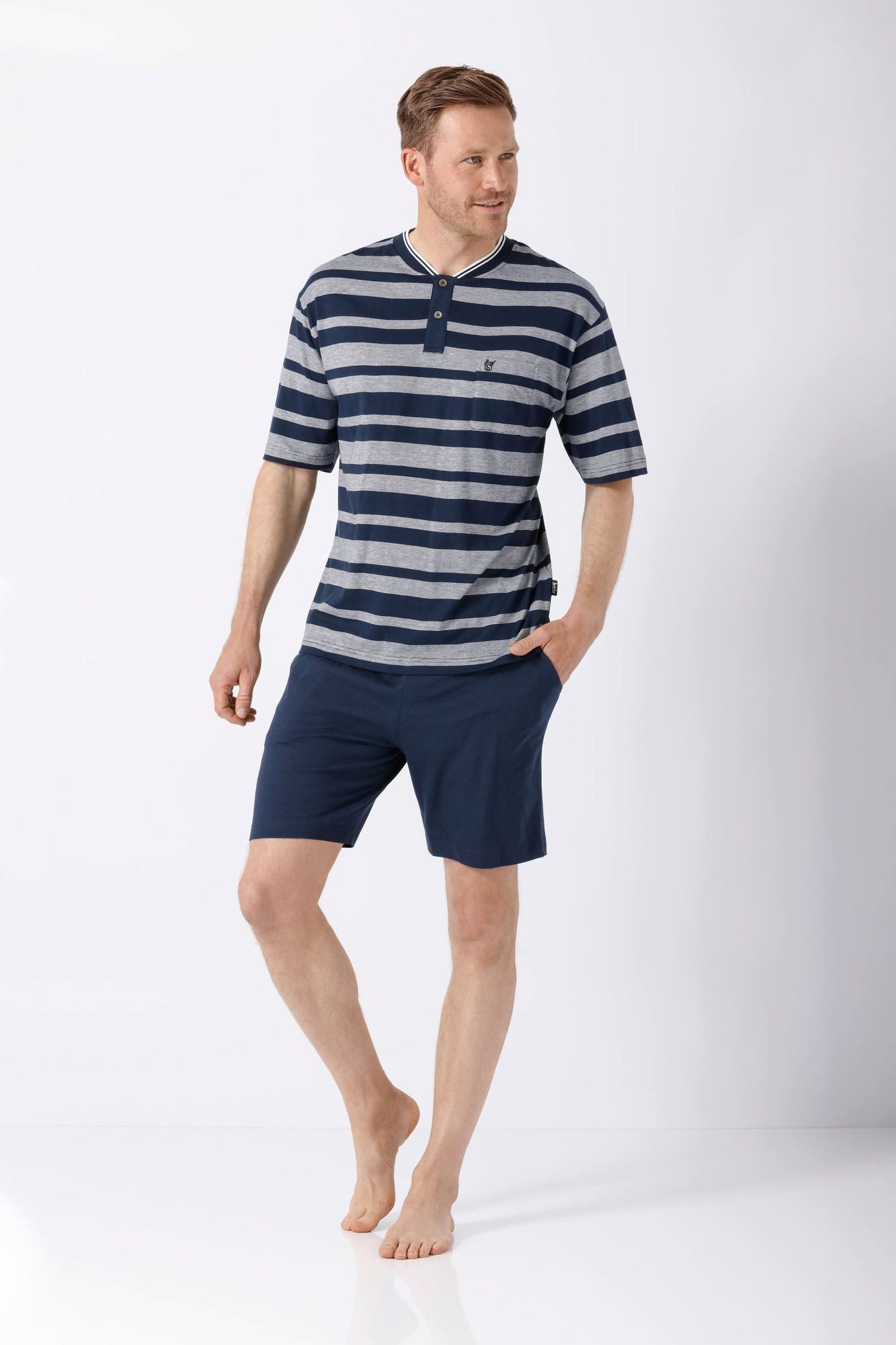 Hajo Schlafanzug Herren Schlafanzug Shorty Premium Cotton/TENCEL™ Modal