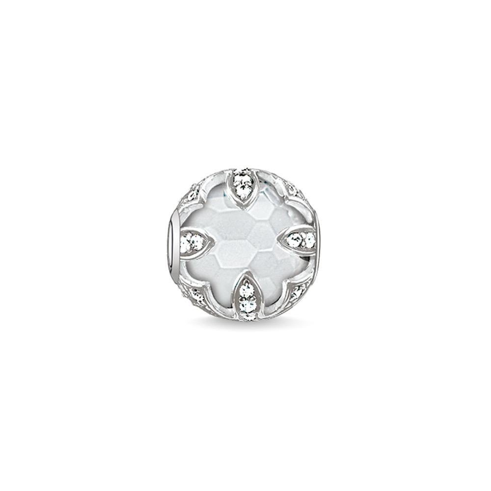 Bead K0143-690-14 Karma Bead Weisser Lotus Milky Quarz