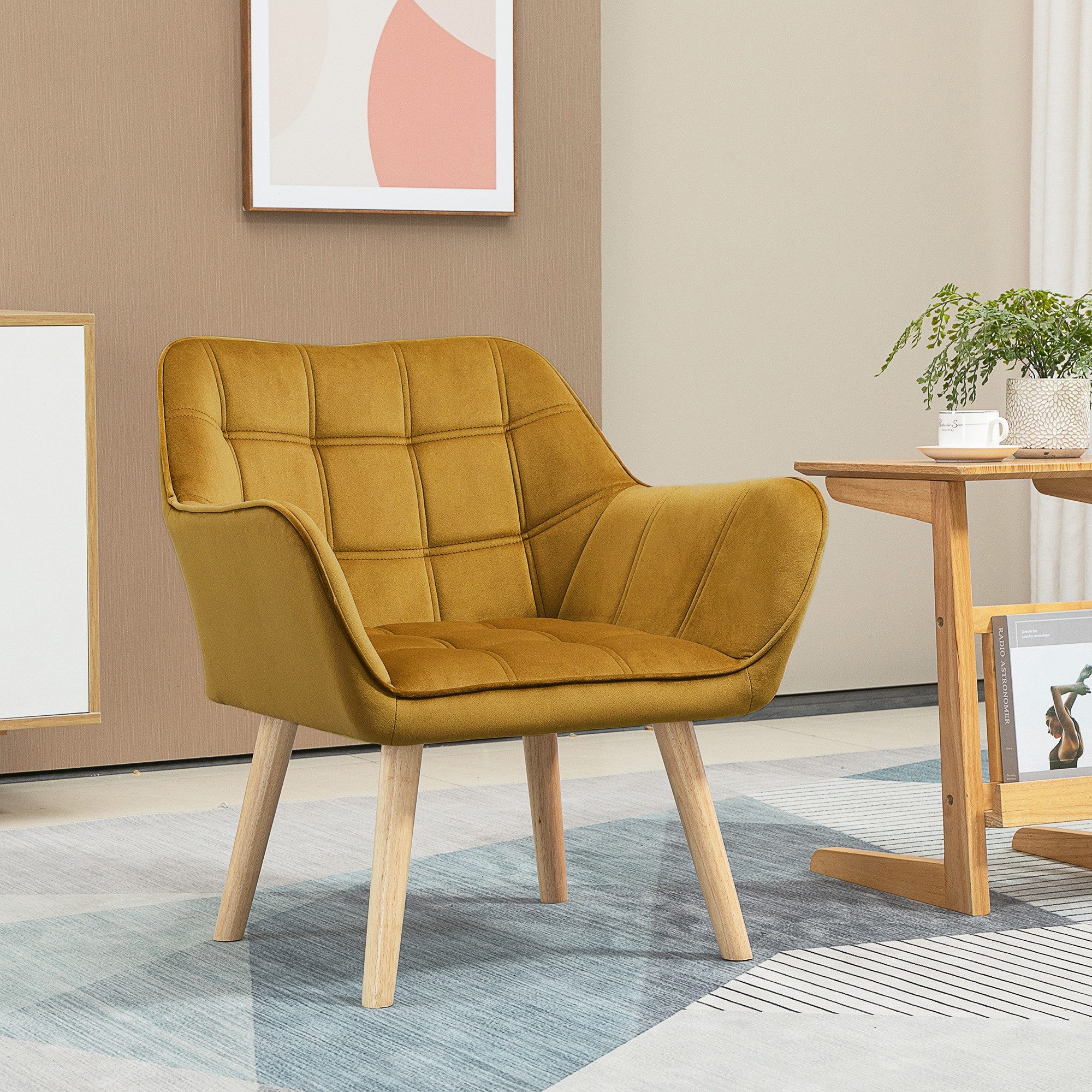 HOMCOM Relaxsessel Polstersessel mit Samtoptik, skandinavisch günstig online kaufen