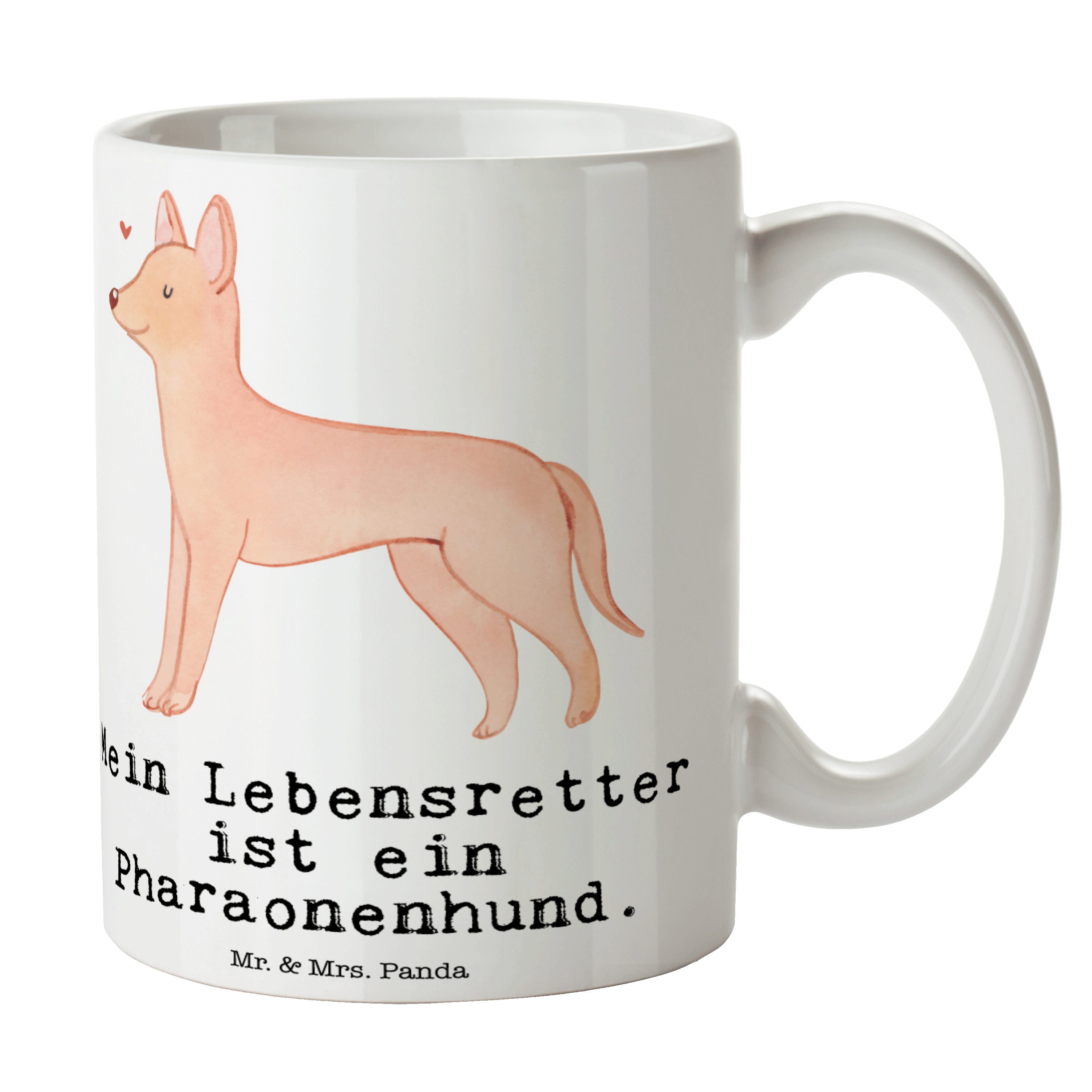 - Lebensretter - Tasse Hunderasse, Geschenk, Panda Rassehund, Pharaonenhund Mrs. Weiß & Mr. Keramik