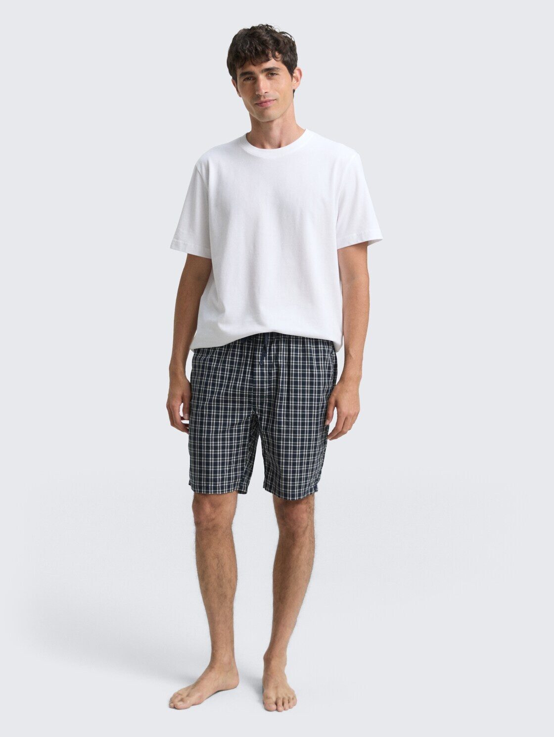 TOM TAILOR Pyjamahose Unterwäsche Pyjama-Shorts aus Baumwolle mit Karomuster
