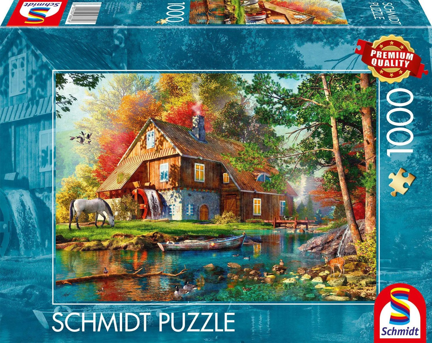 Schmidt Spiele Puzzle Wassermühle im Herbst, 1000 Puzzleteile günstig online kaufen
