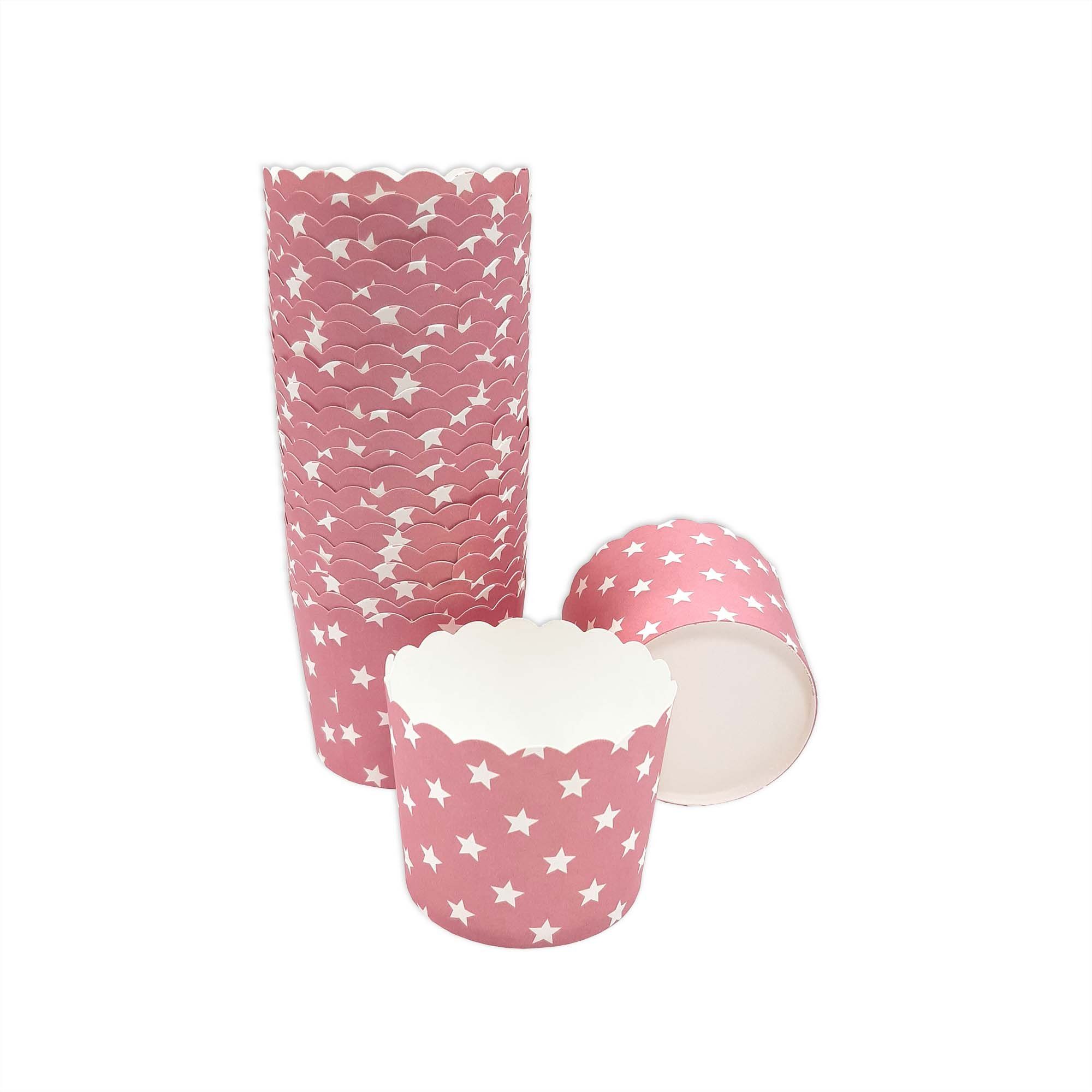 Frau WUNDERVoll Muffinform Muffin Backformen, groß Durchmesser 6,1 cm, rosa, (25-tlg)