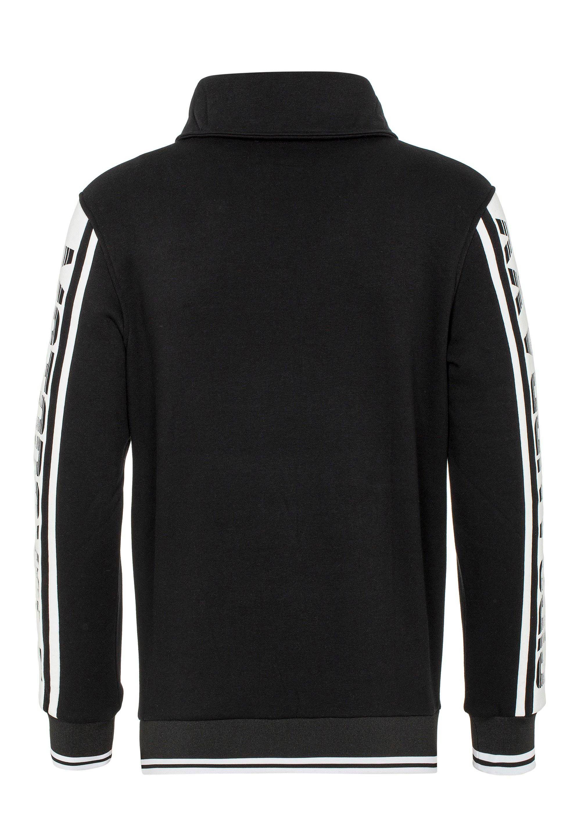 Sweatshirt hochabschließendem Baxx & Kragen Cipo schwarz mit