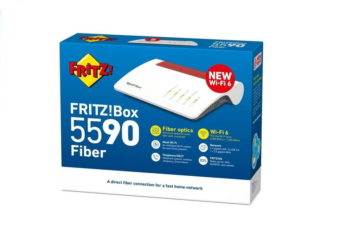 Fiber AVM WLAN-Router WLAN FRITZ!BOX Mesh WiFi Router Glasfasermodem 6 5590