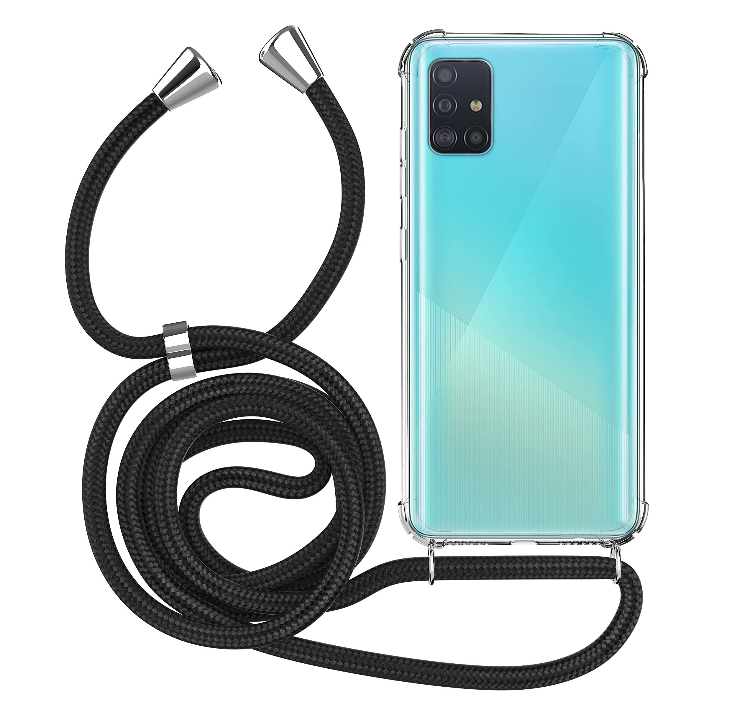 MyGadget Handyhülle TPU Hülle Band Handykette Handyband Umhängen Case Für Samsung Galaxy A51 4G
