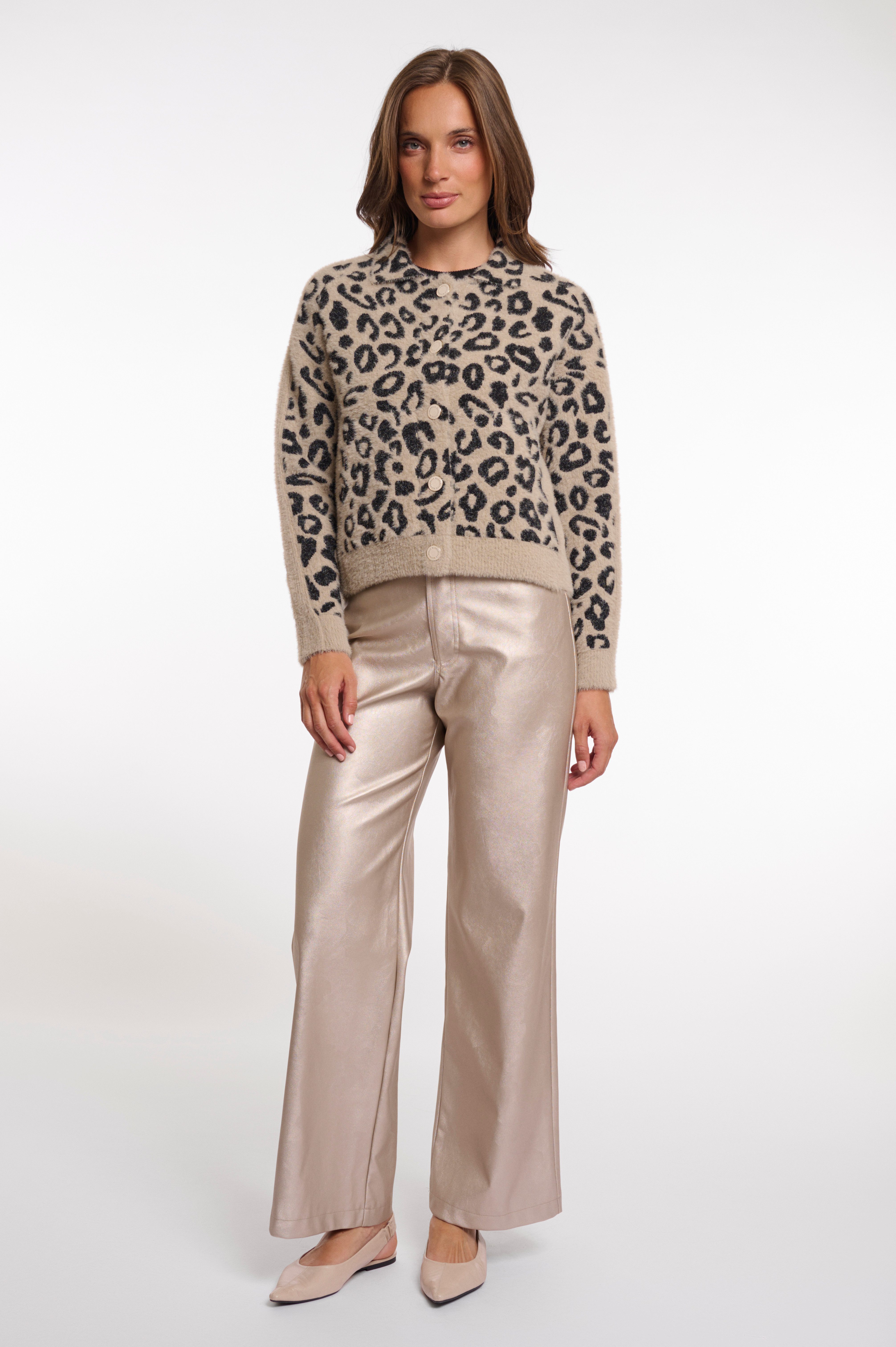 Rino & Pelle Strickjacke JET Kunstfell im Animal-Muster Allover