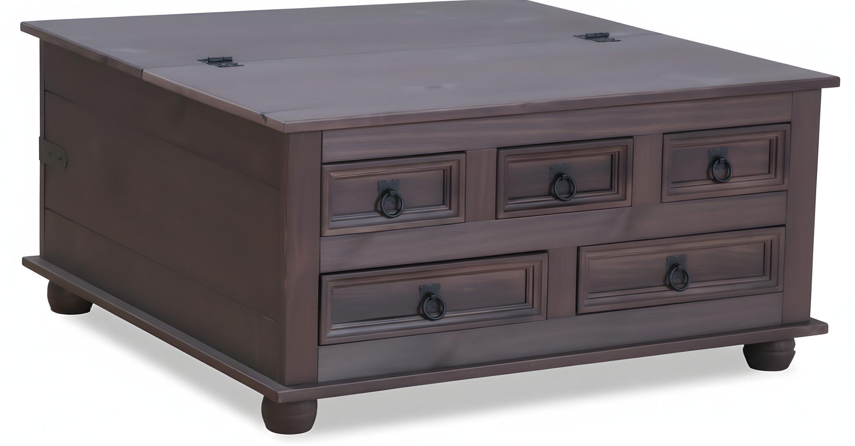 ebuy24 Couchtisch New Mexico Couchtisch mit 5 Schubladen 91x91 braun