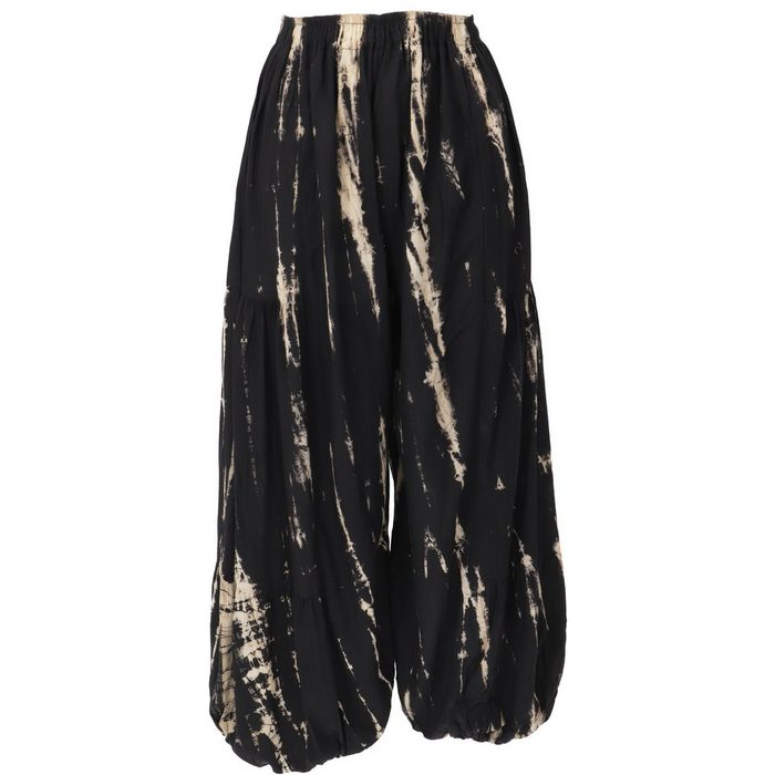 Guru-Shop Haremshose Muckhose Pluderhose Batik Pumphose - schwarz Ethno Style alternative Bekleidung