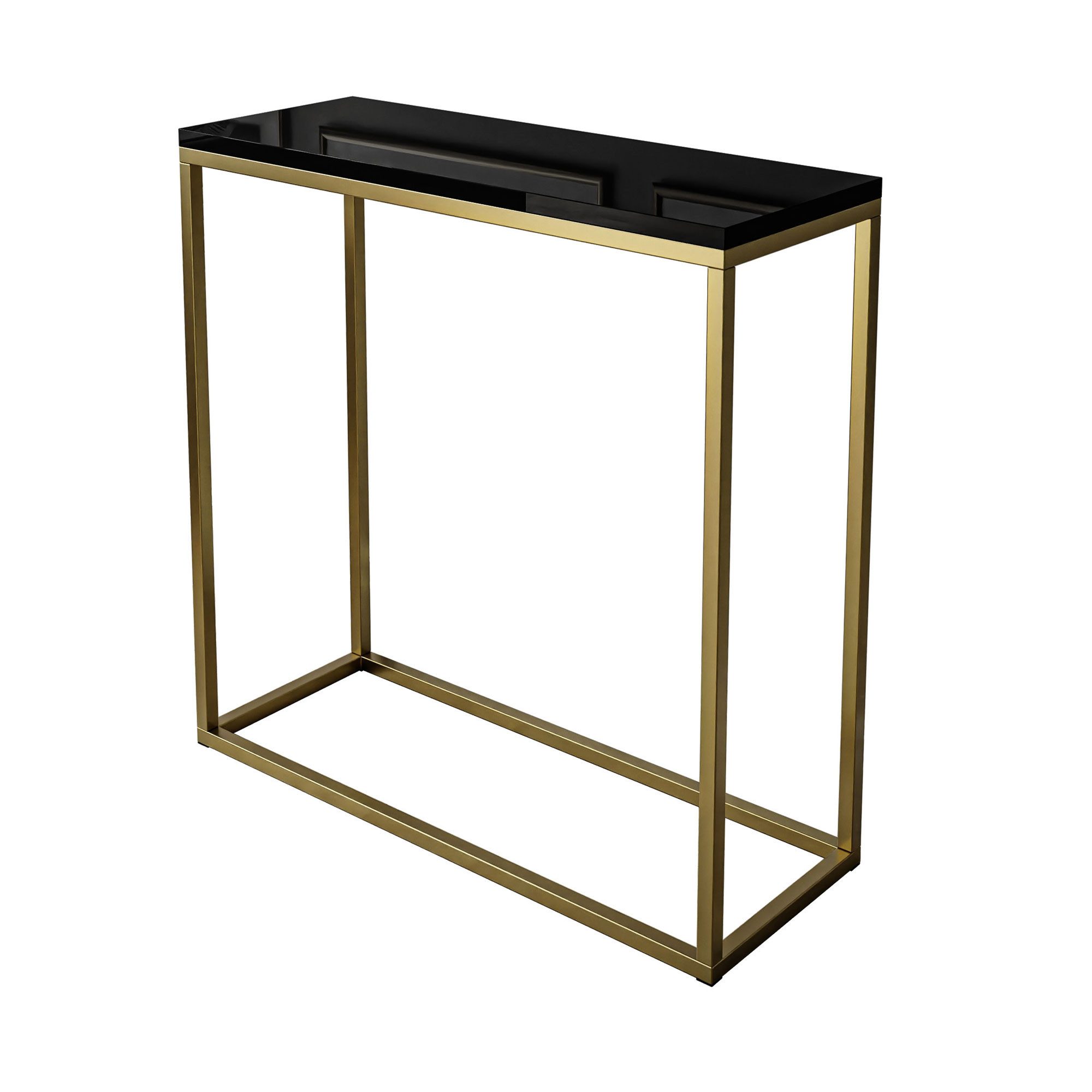 Lookway Konsolentisch MODERN HOCHGLANZ mit goldfarbenem, mattem Gestell (1x Konsole), Breite: 80/100 cm