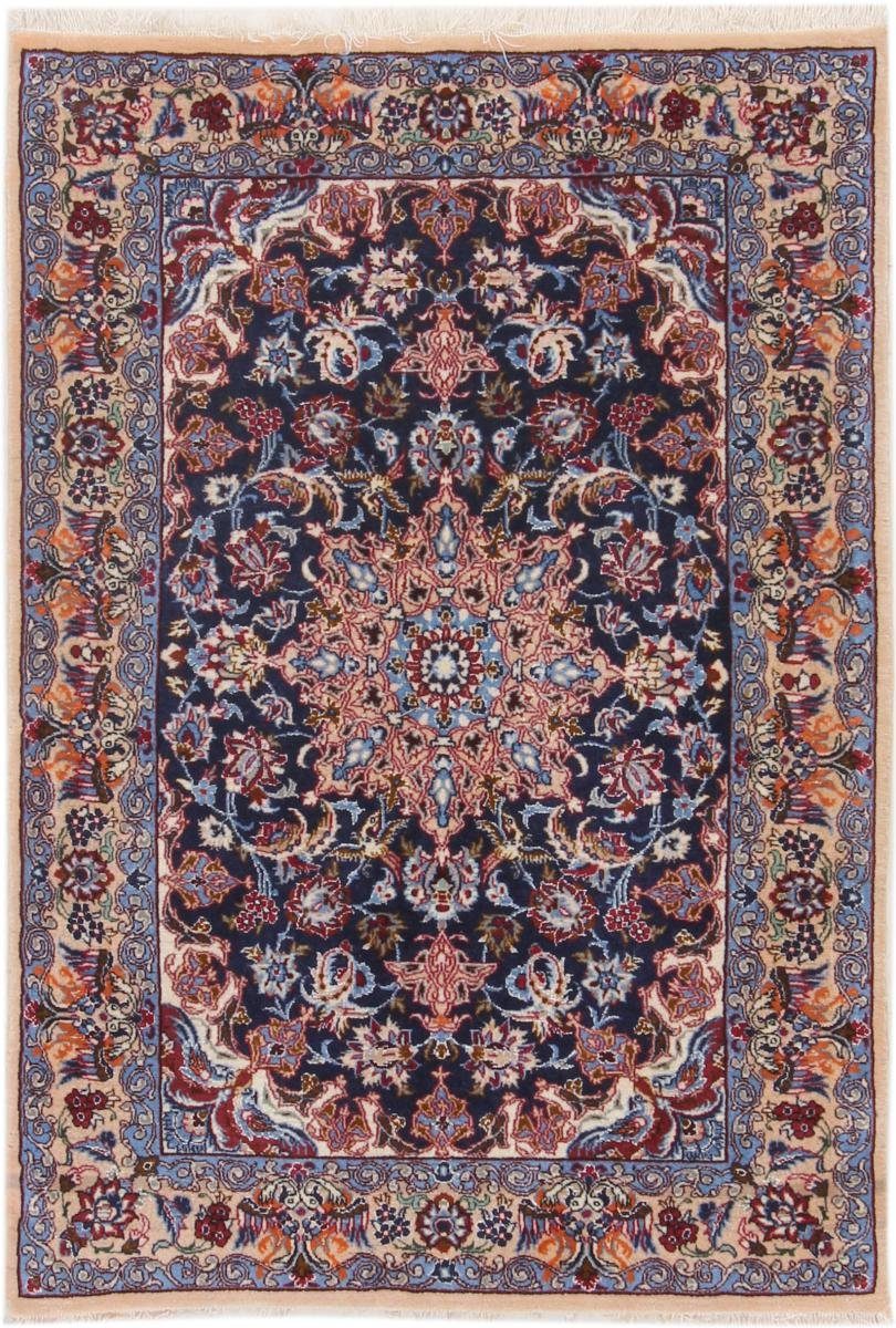 Seidenteppich Isfahan rechteckig, Höhe: 8 Seidenkette Nain 70x100 Trading, mm Orientteppich, Handgeknüpfter