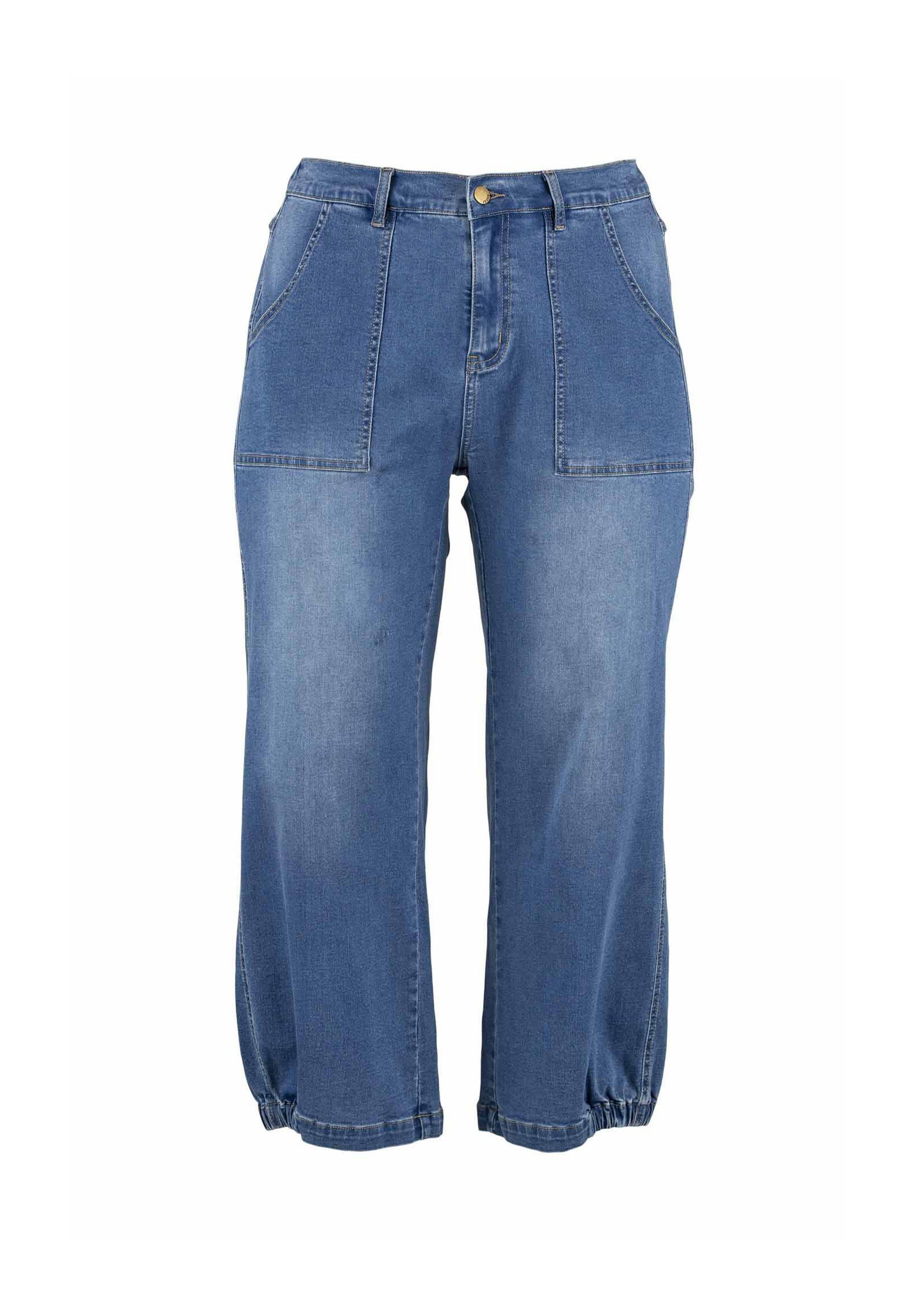GOZZIP 3/4-Jeans Clara Light Danish blue denim design