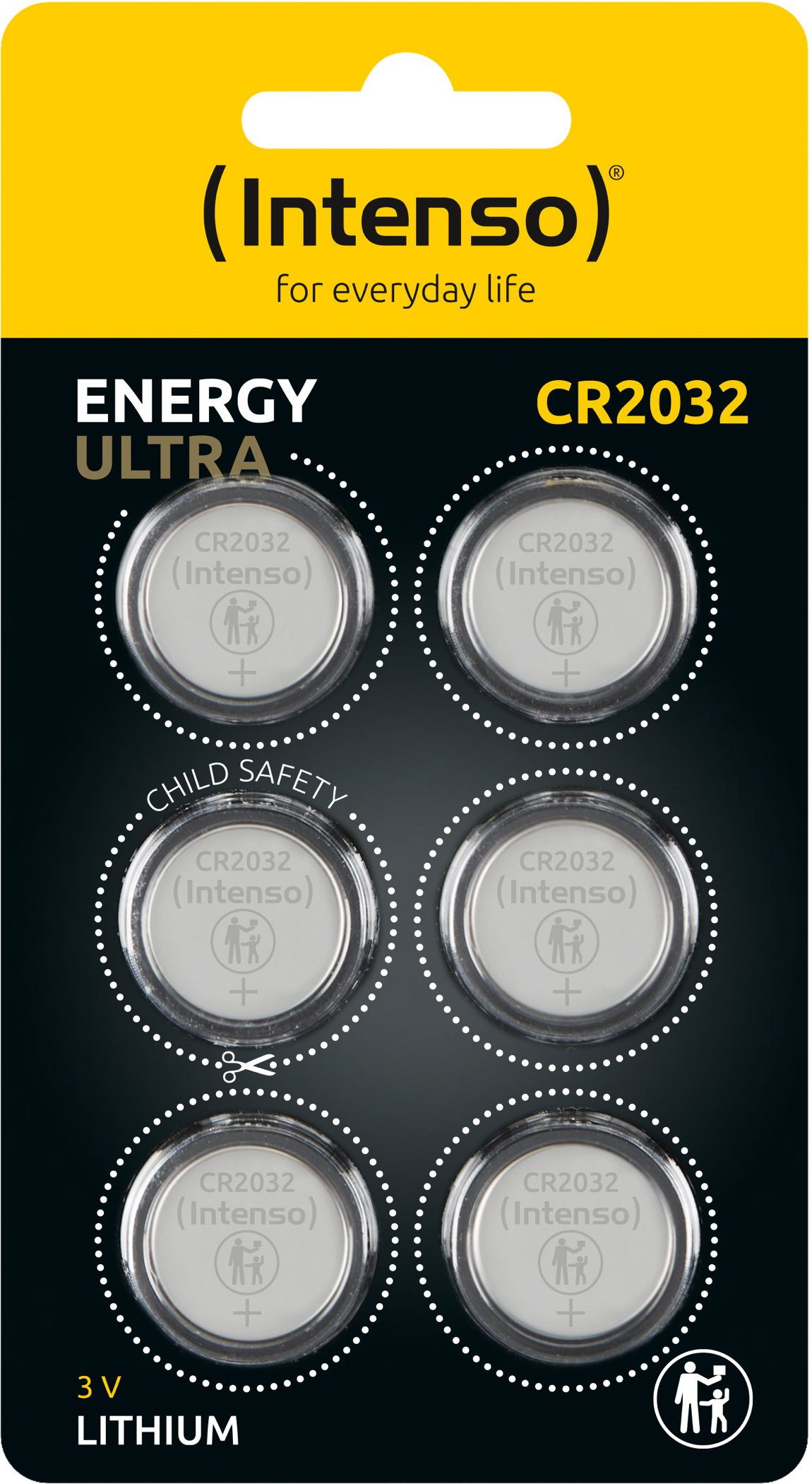 Intenso 6 Energy Ultra CR 2032 Lithium Knopfzelle im 6er Blister Knopfzelle